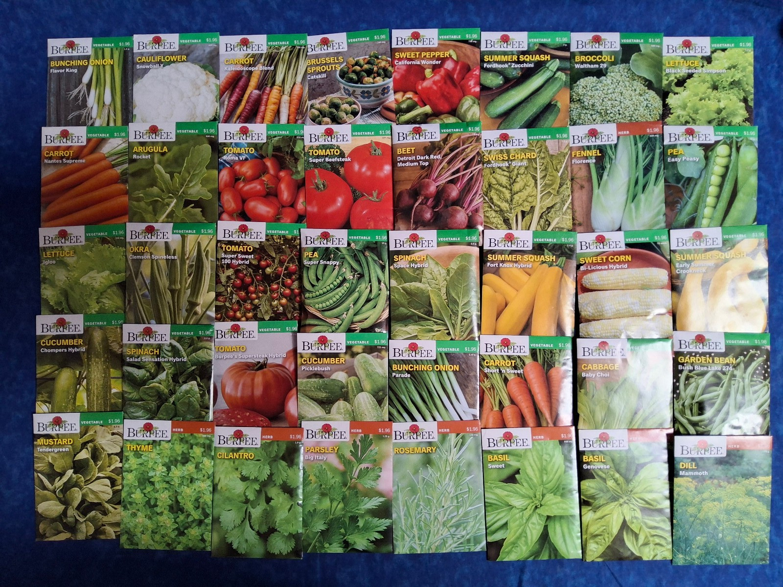 Mixed Lot of 40 Packs Burpee Garden & Herb Seeds Bundle – Dated 2025 – LOT SB