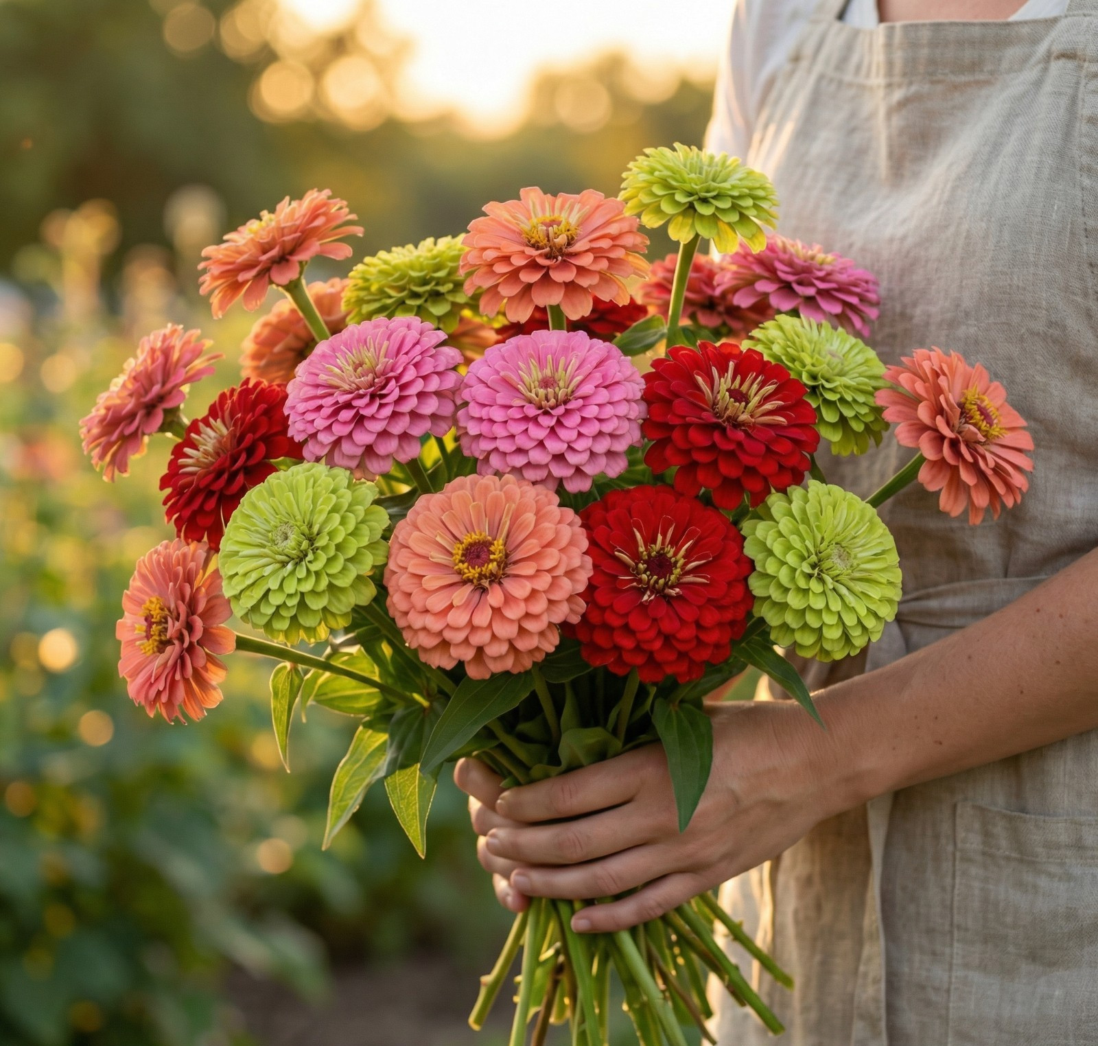 Zinnia Benary’s Giant SUNSET GLOW MIX Cut Flower 4-6″ Blooms Non-GMO 25 Seeds