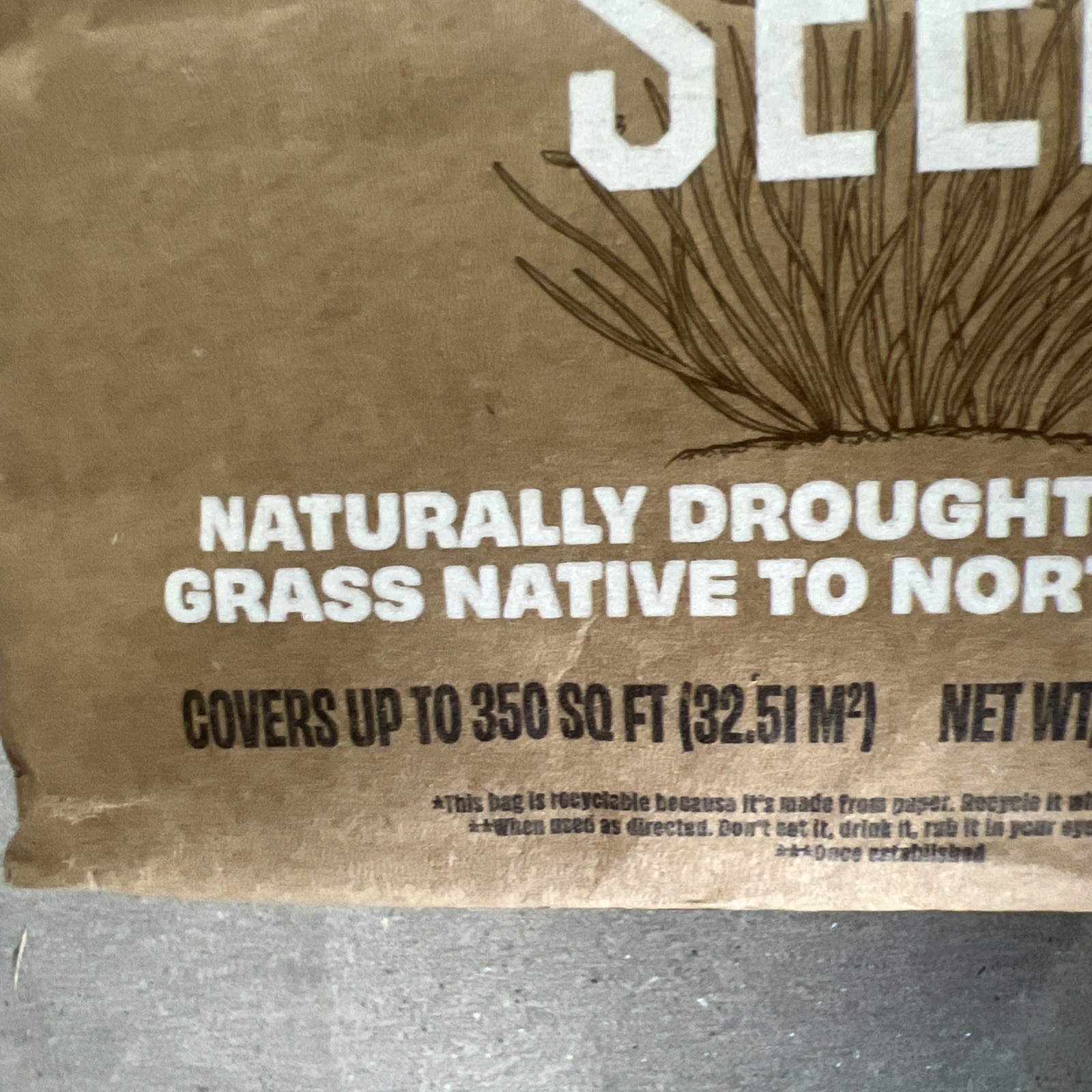 O.M. SCOTT & SONS BUFFALO GRASS SEED 0.7 lb. Bag 350 sq ft. Drought Tolerant