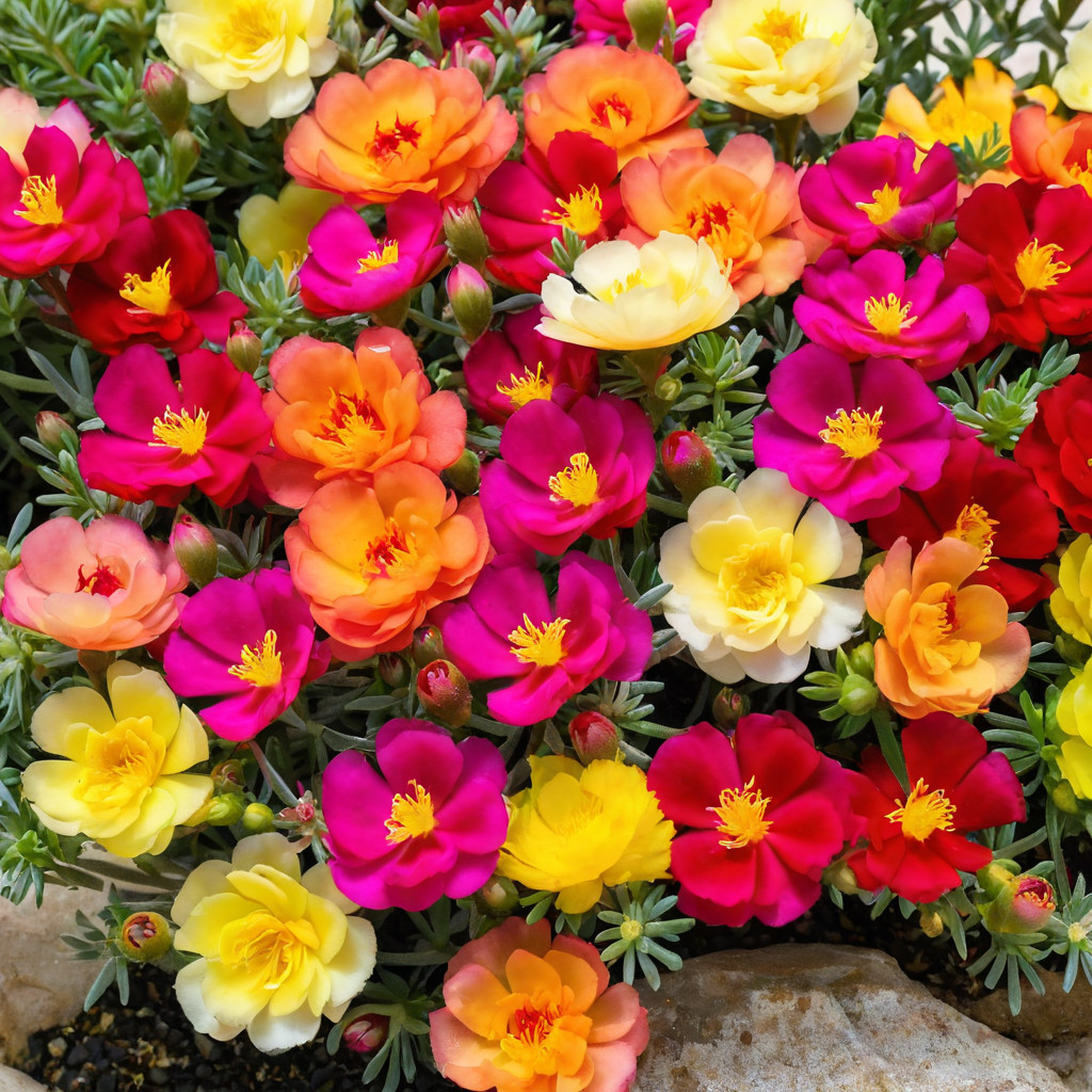 100 Moss Rose Seeds Flower Perennial Flowers Seed Pollinators ” Bright Mix”