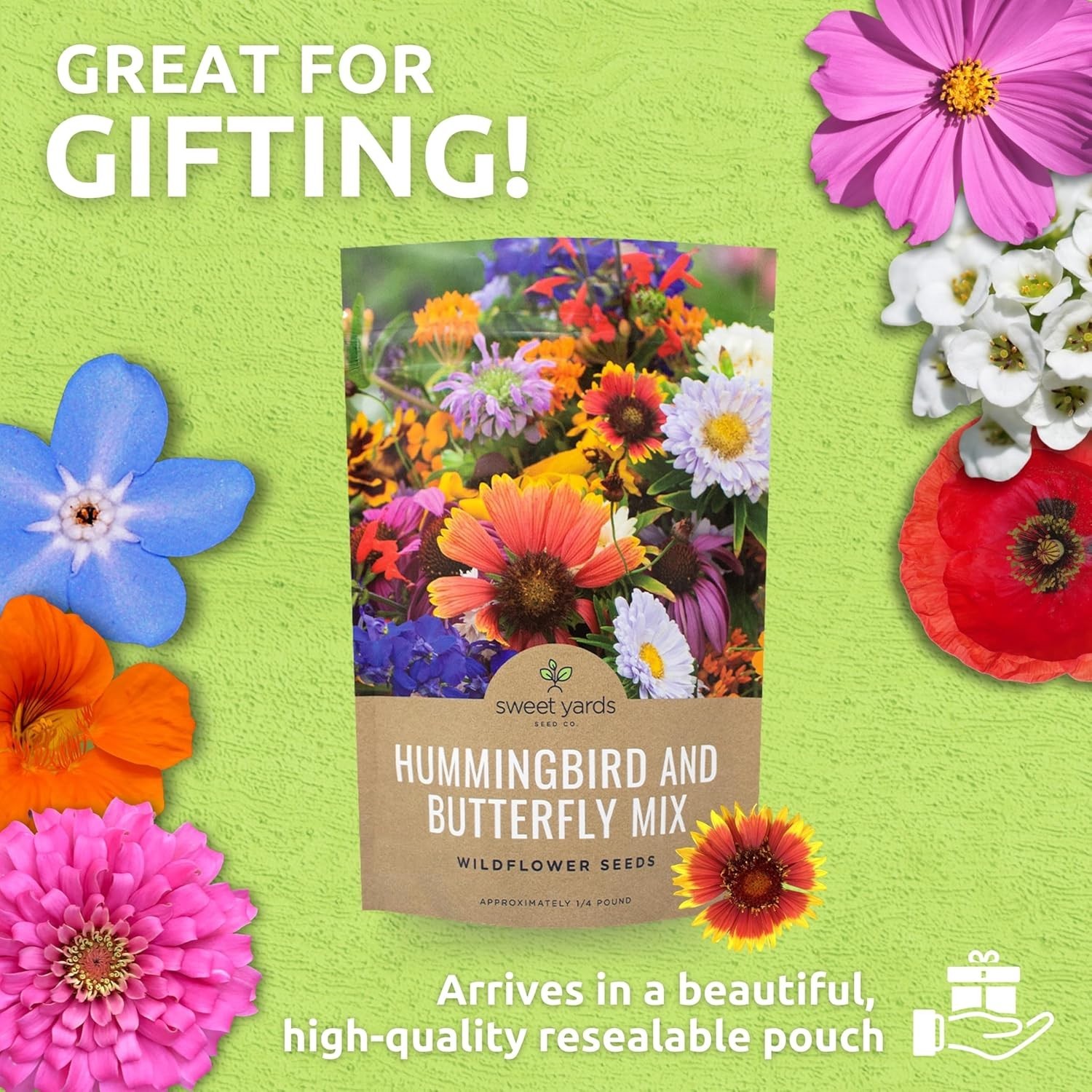 Heirloom Wildflower Seeds – 30,000+ Count, Butterfly & Hummingbird Friendly
