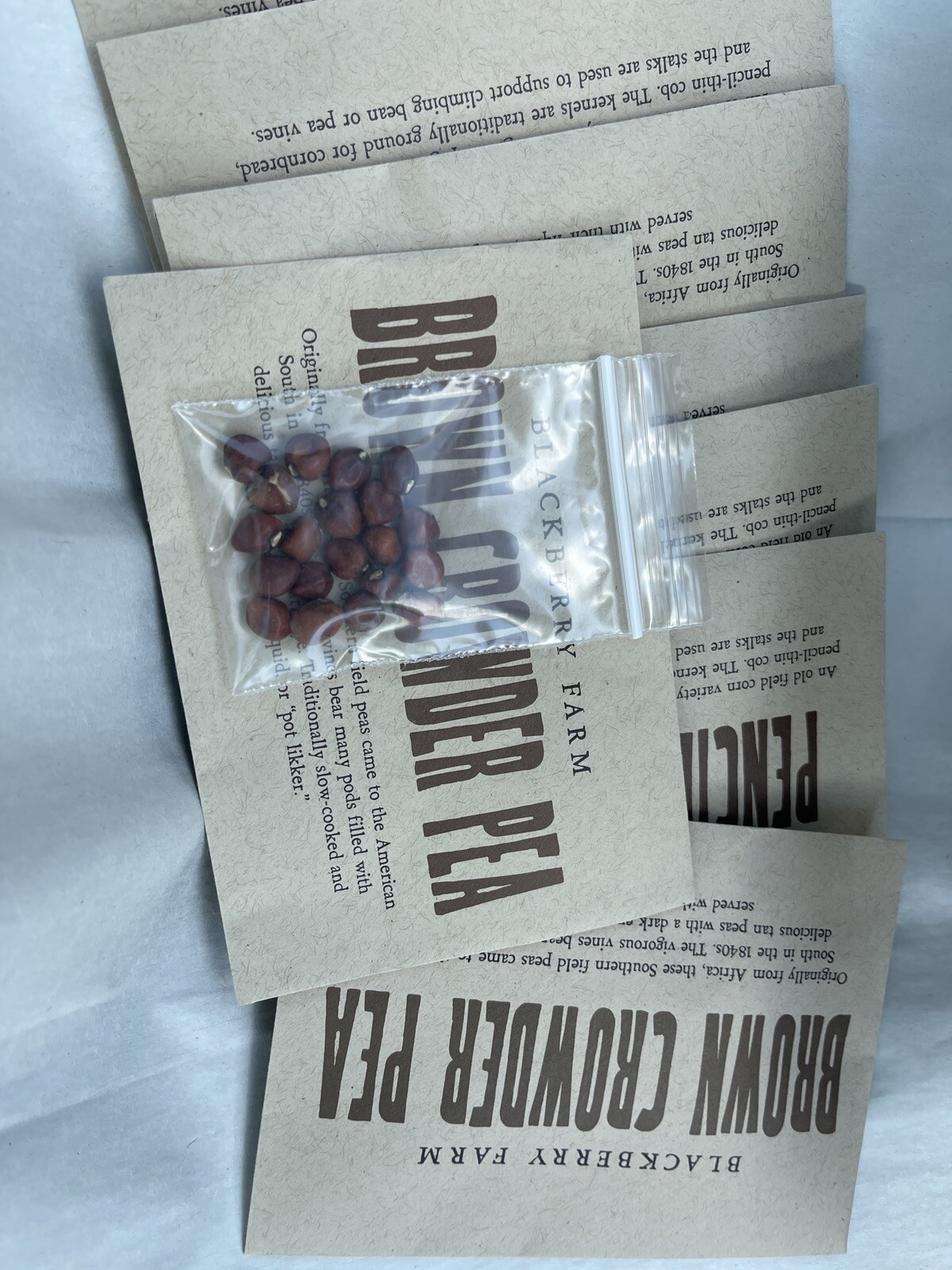 4 Pk Crowder Pea Seed & 4 Pk Pencil Corn Cob from Blackberry Farms