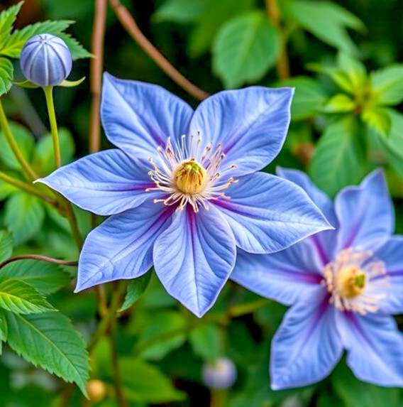 20 Blue Downy Clematis macropetala Hybrid Flower Seeds Climber Plant Hardy Vine