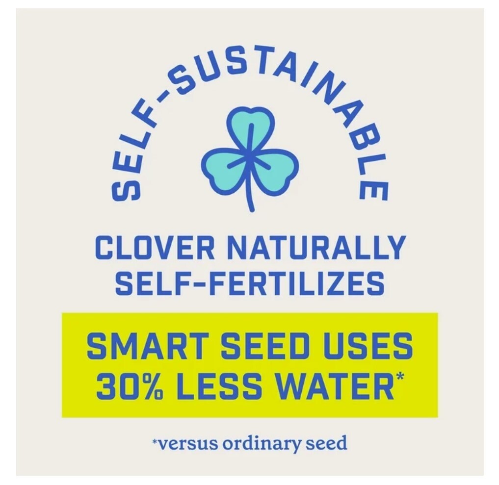 Smart Seed Clover & Grass Seed Mix, 7 lb, Low-Maintenance