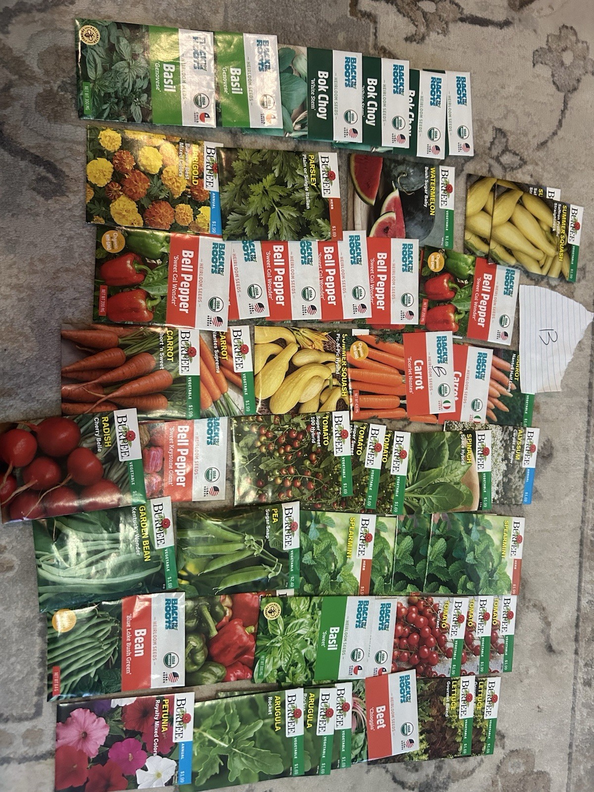 Lot B seeds Vegetable, flowers And Herb Seed Packets Packs 2025 mix gardening.