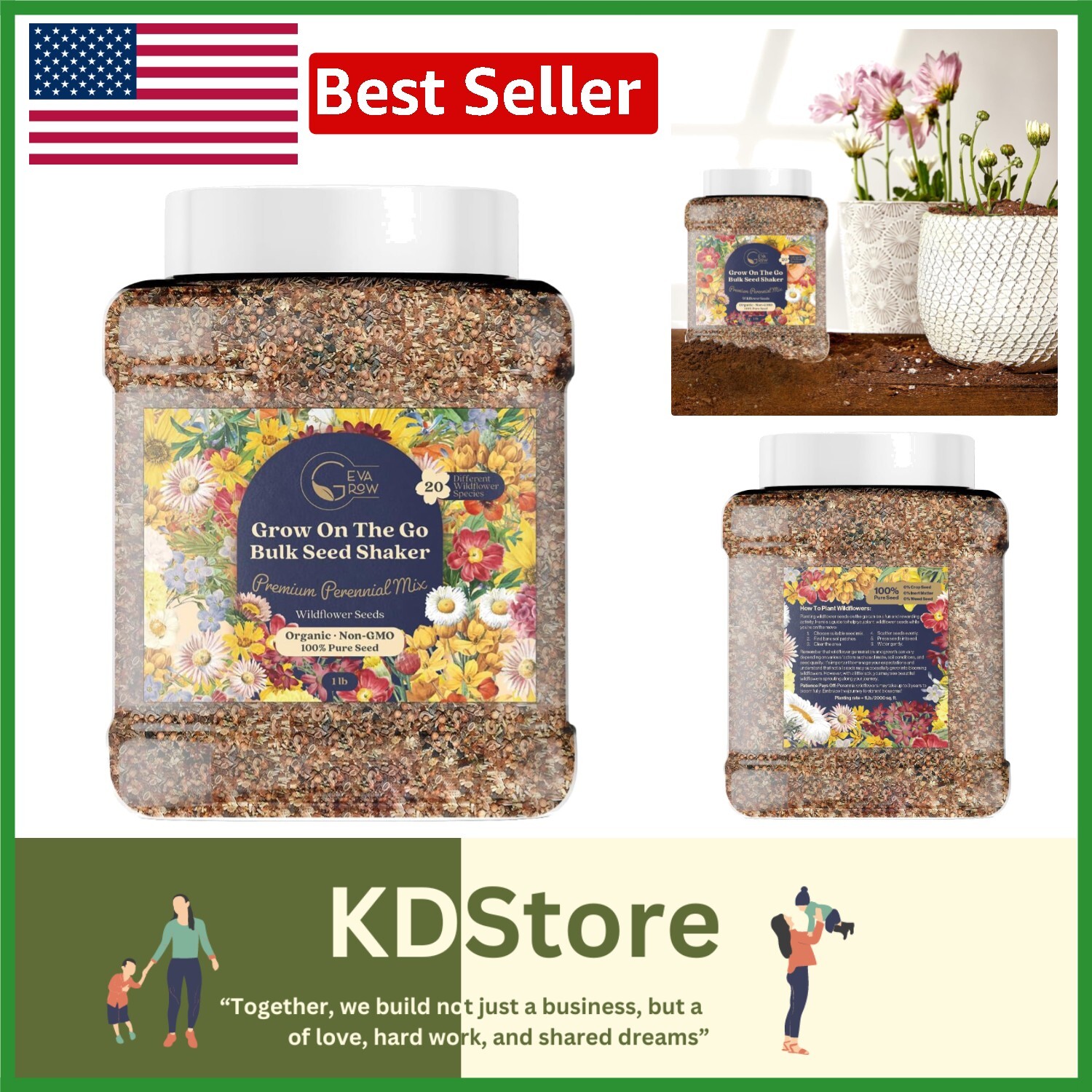 Revitalize Your Yard with Bulk Wildflower Seed Shaker – 900,000+ Organic Seeds
