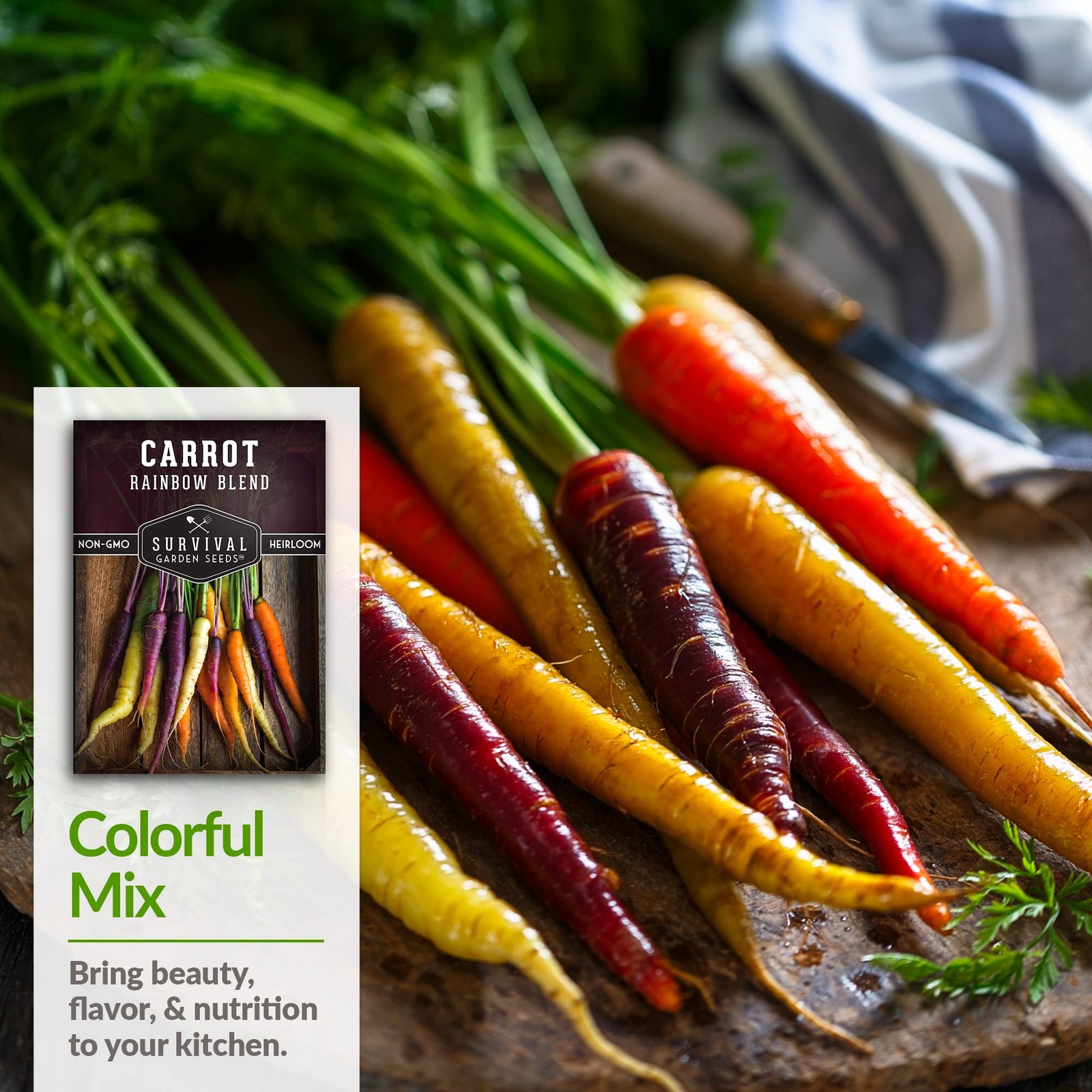 Rainbow Carrot Seeds for Planting – (2 Packs)