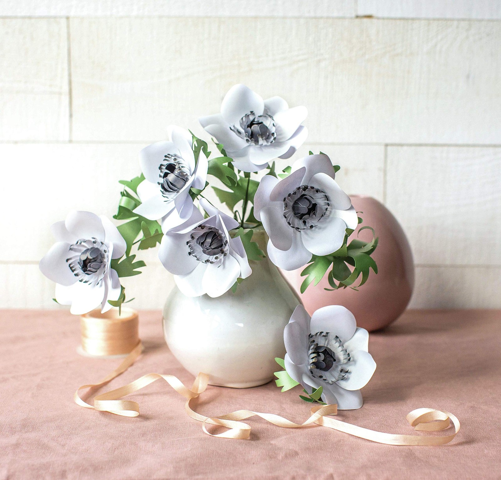 Frosted Paper Anemone Flowers, 6″ x 6.5″, Assorted Colors, 21 Pages