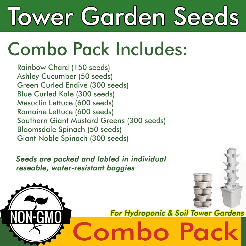 Tower Garden Seeds (Hydroponic+Soil) Non-GMO Fresh Garden Seeds Ships Free