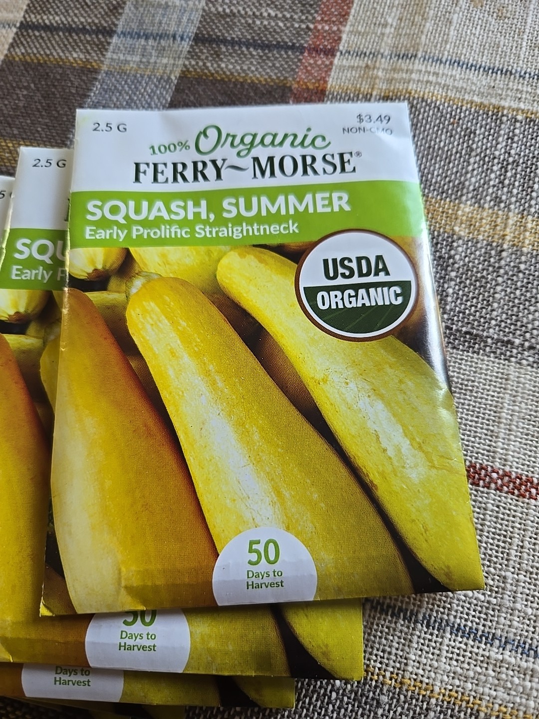 Ferry-Morse 2025 Seed SQUASH SUMMER Early Prolific Straightneck Organic 2.5 G