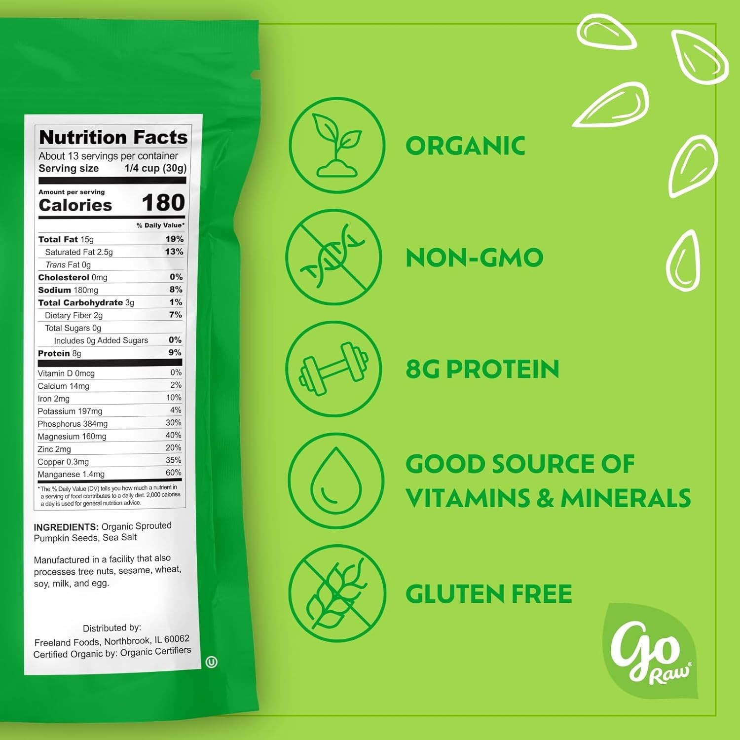 Nutty Flavor Organic Sprouted Pumpkin Seeds, 14 Oz – Protein Boost for Adults