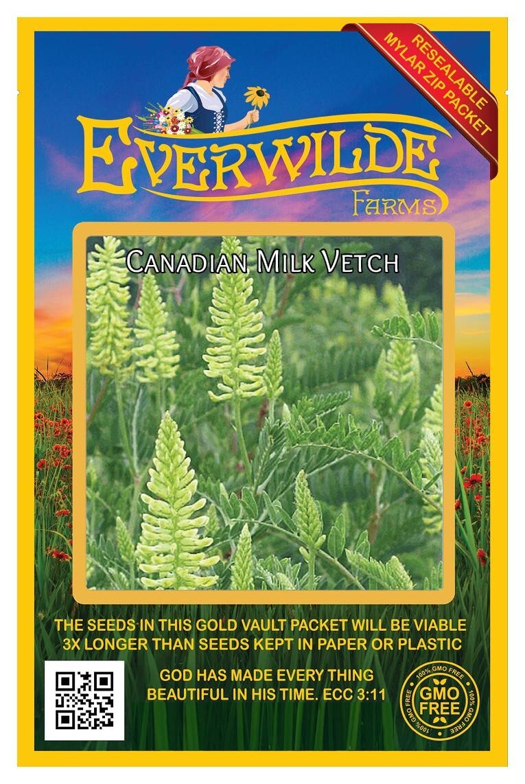 1000 Canadian Milk Vetch Wildflower Seeds – Everwilde Farms Mylar Seed Packet
