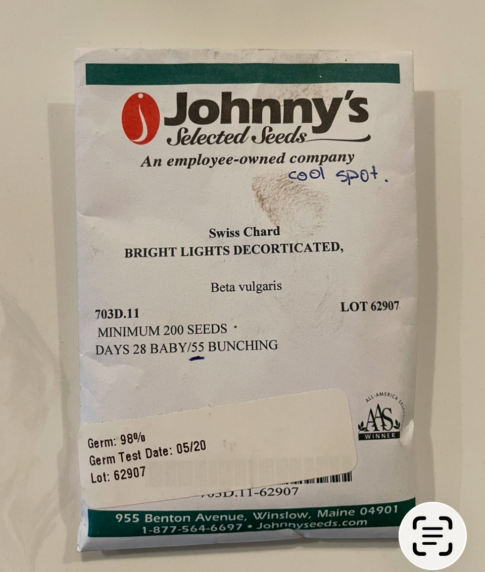 johnny’s selected seeds swiss chard seeds