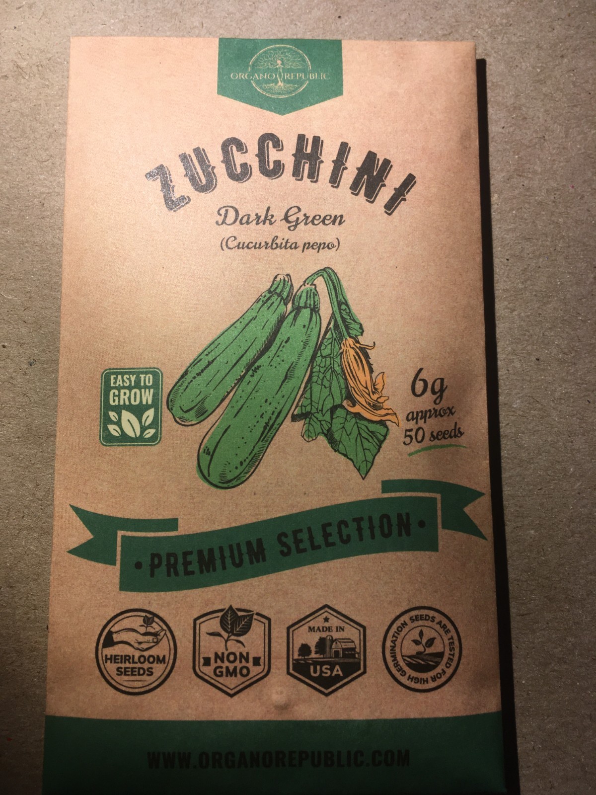Zucchini Dark Green Seeds – Organo Republic