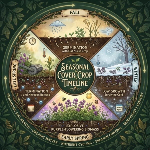 Old Cobblers Farm™ Wicked Tuff Turf Hairy Vetch Seeds – Cover Crop, Soil Builder