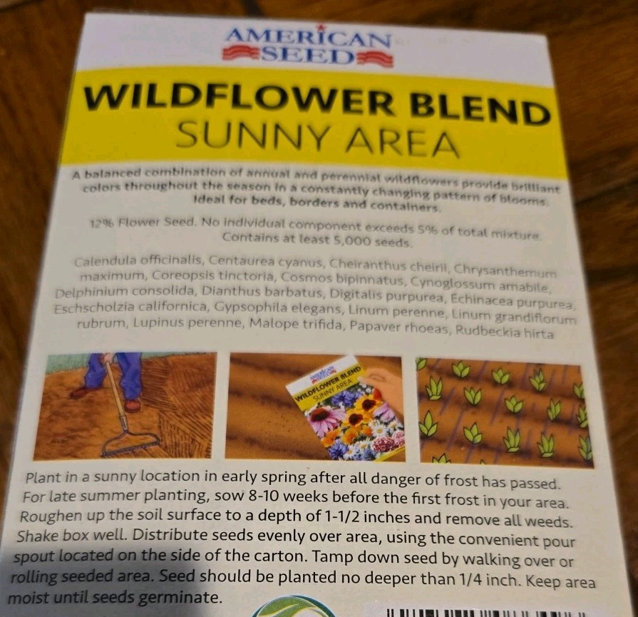 Wildflower Blend Sunny Area by American Seed contains 5,000 seeds summer flowers