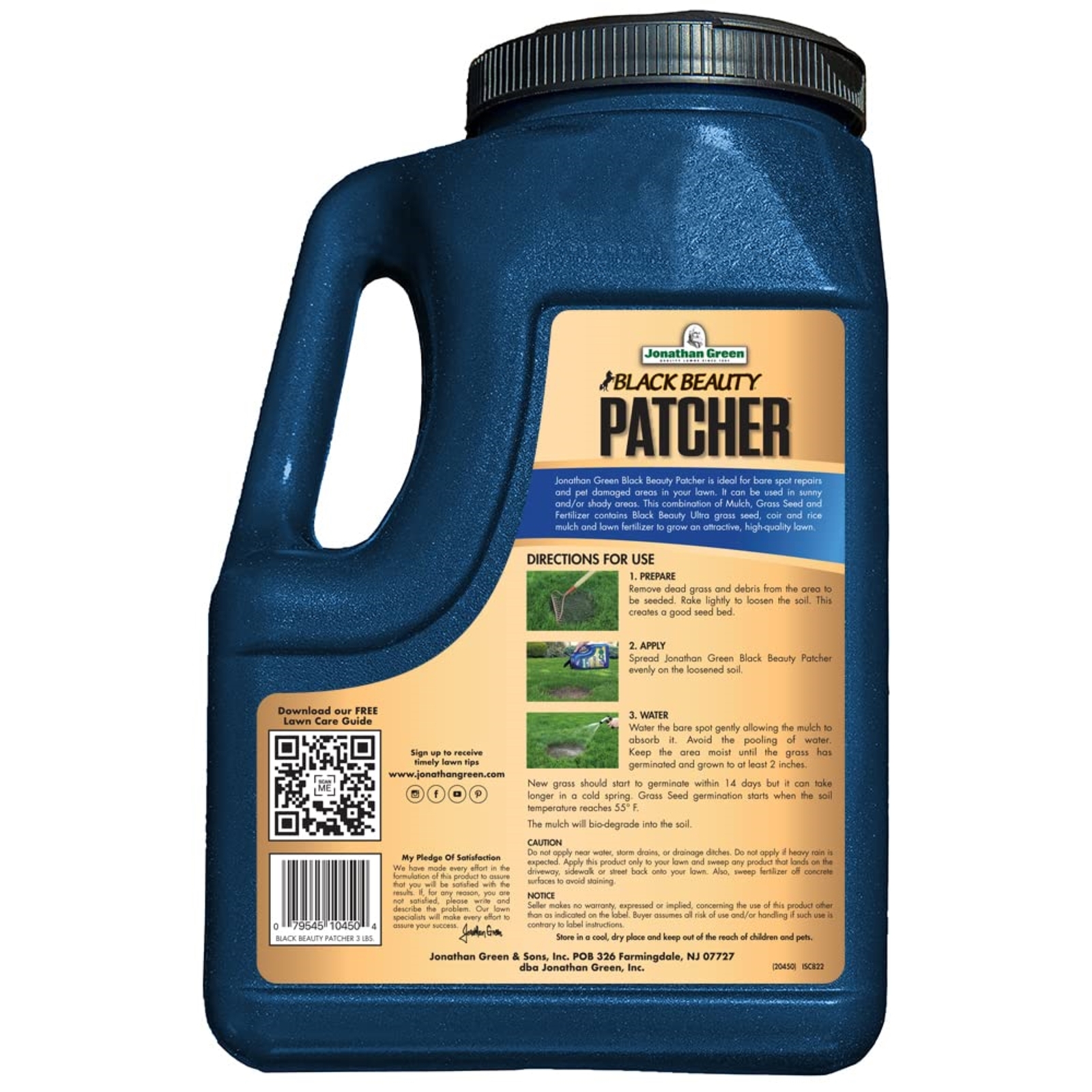 Jonathan Green Black Beauty Patcher, Mulch, Seed, & Fertilizer, 3lbs, 130 sq ft