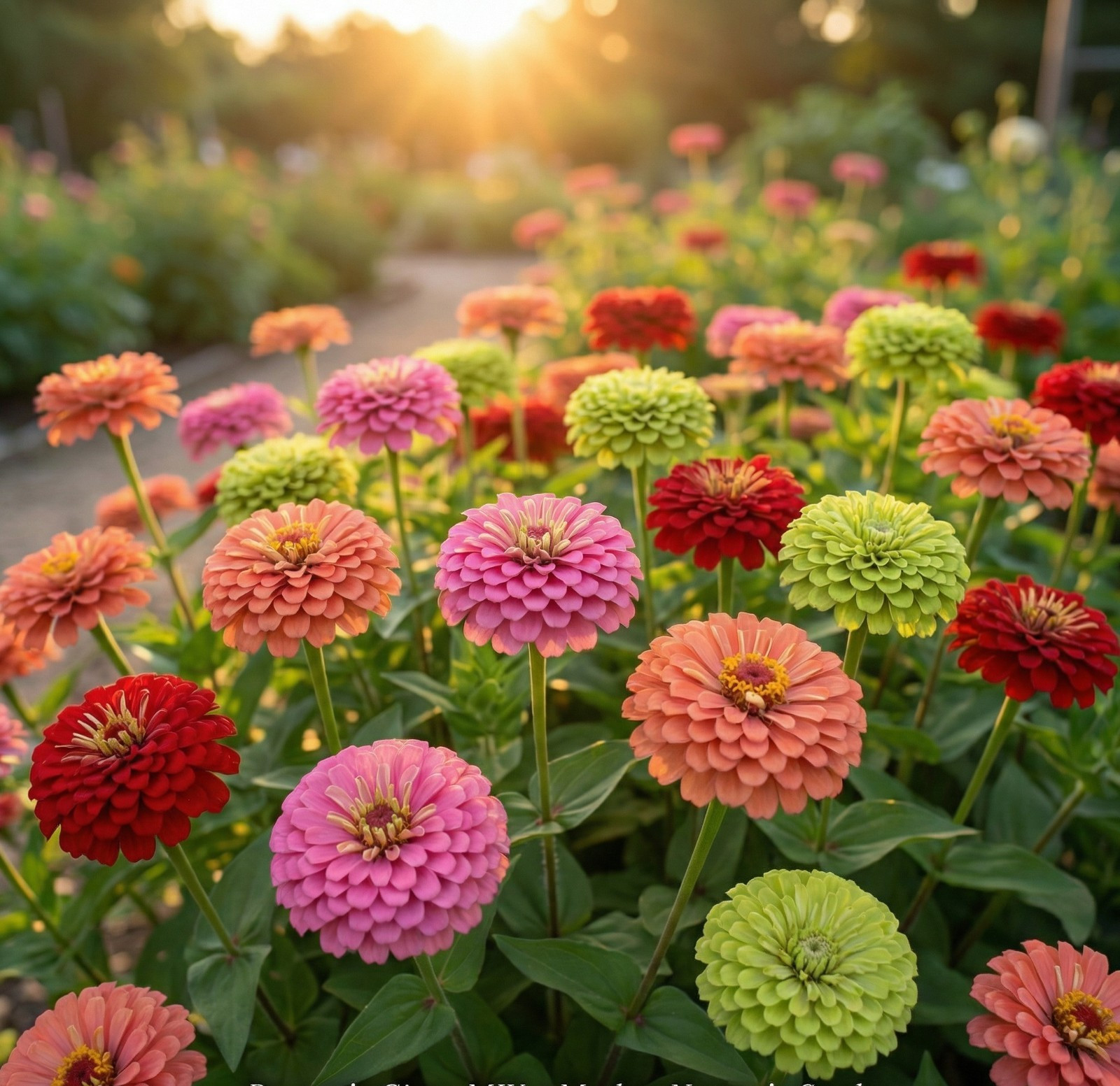 Zinnia Benary’s Giant SUNSET GLOW MIX Cut Flower 4-6″ Blooms Non-GMO 25 Seeds