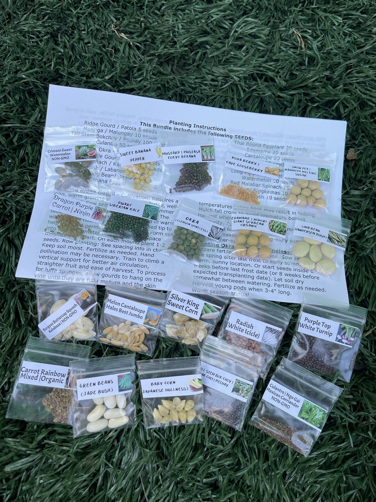20 Packets of Vegetable Seeds Package Combo +2 Mystery Seeds
