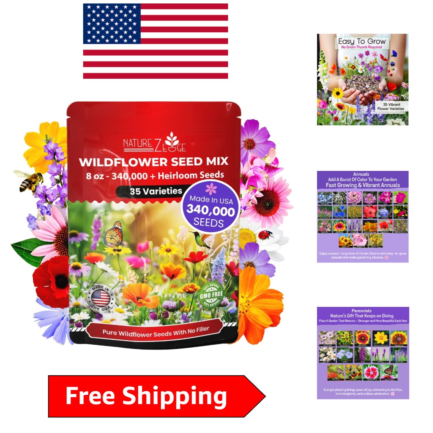 Beautiful 1/2 lb Wildflower Seeds – Perfect for Pollinators & Vibrant Gardens