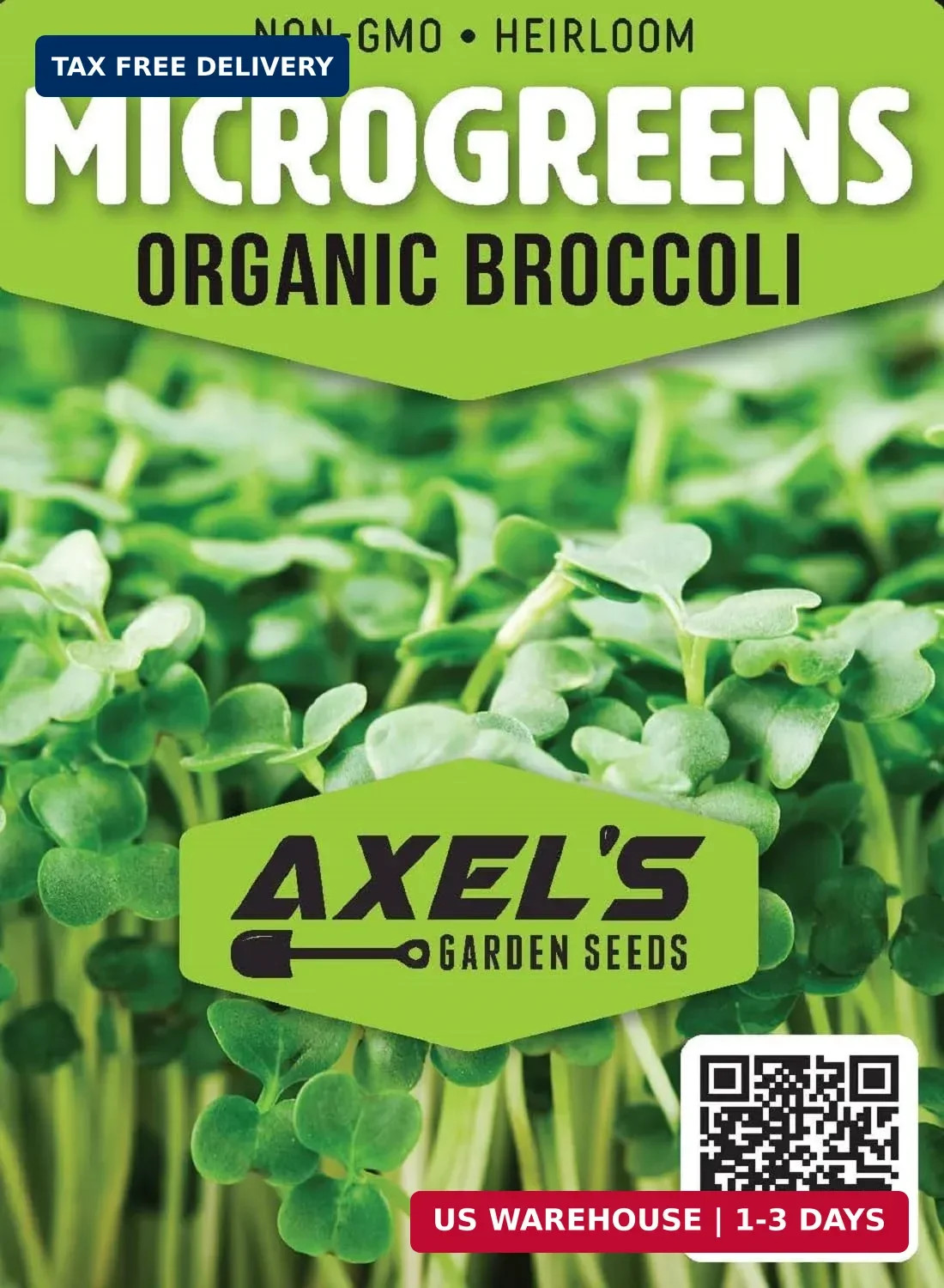 Organic Broccoli Seeds for Sprouting Microgreens – Heirloom, Non GMO Seed Packet