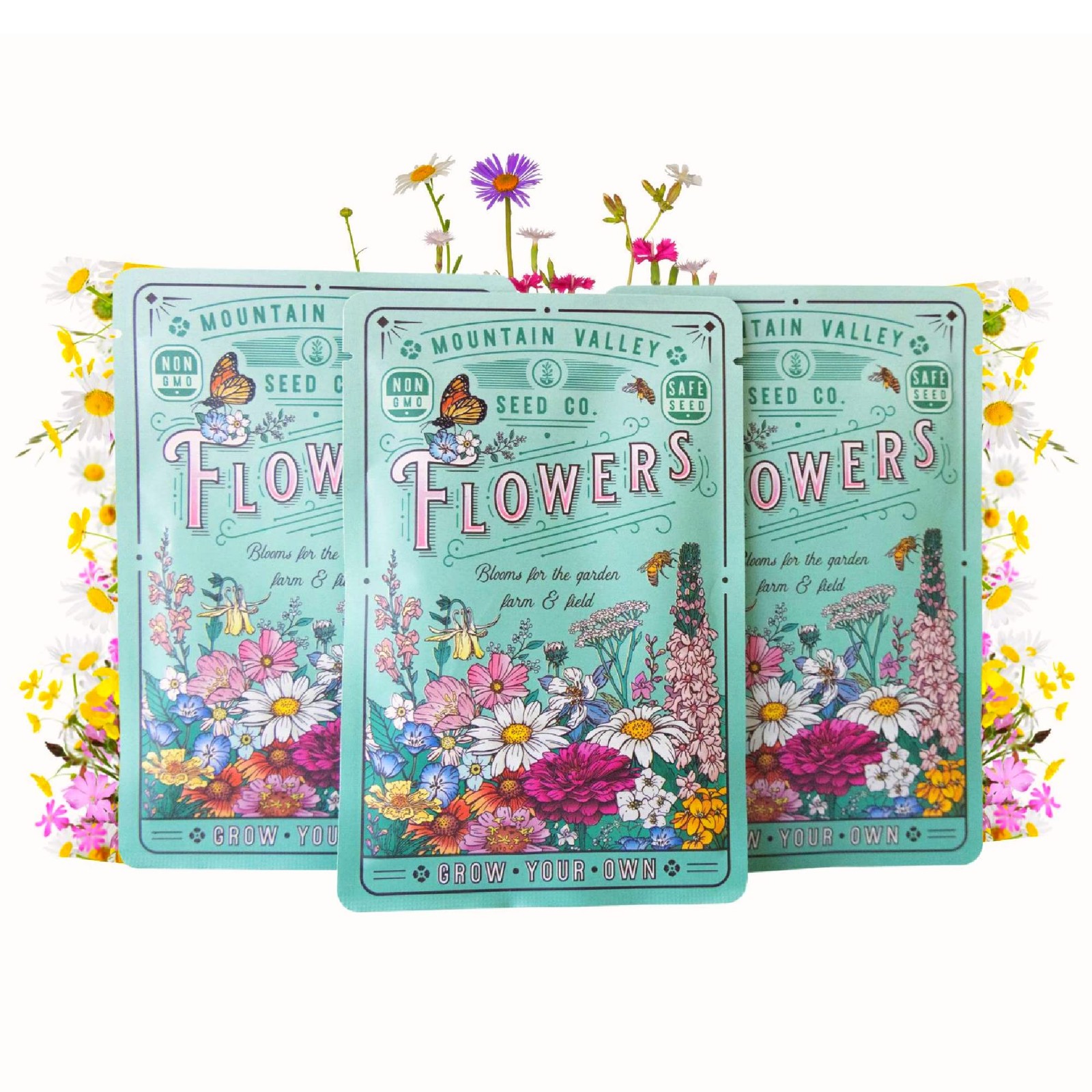 Wildflower Seeds Pollinator Collection – Includes 3 Premium Mixes: Save the B…
