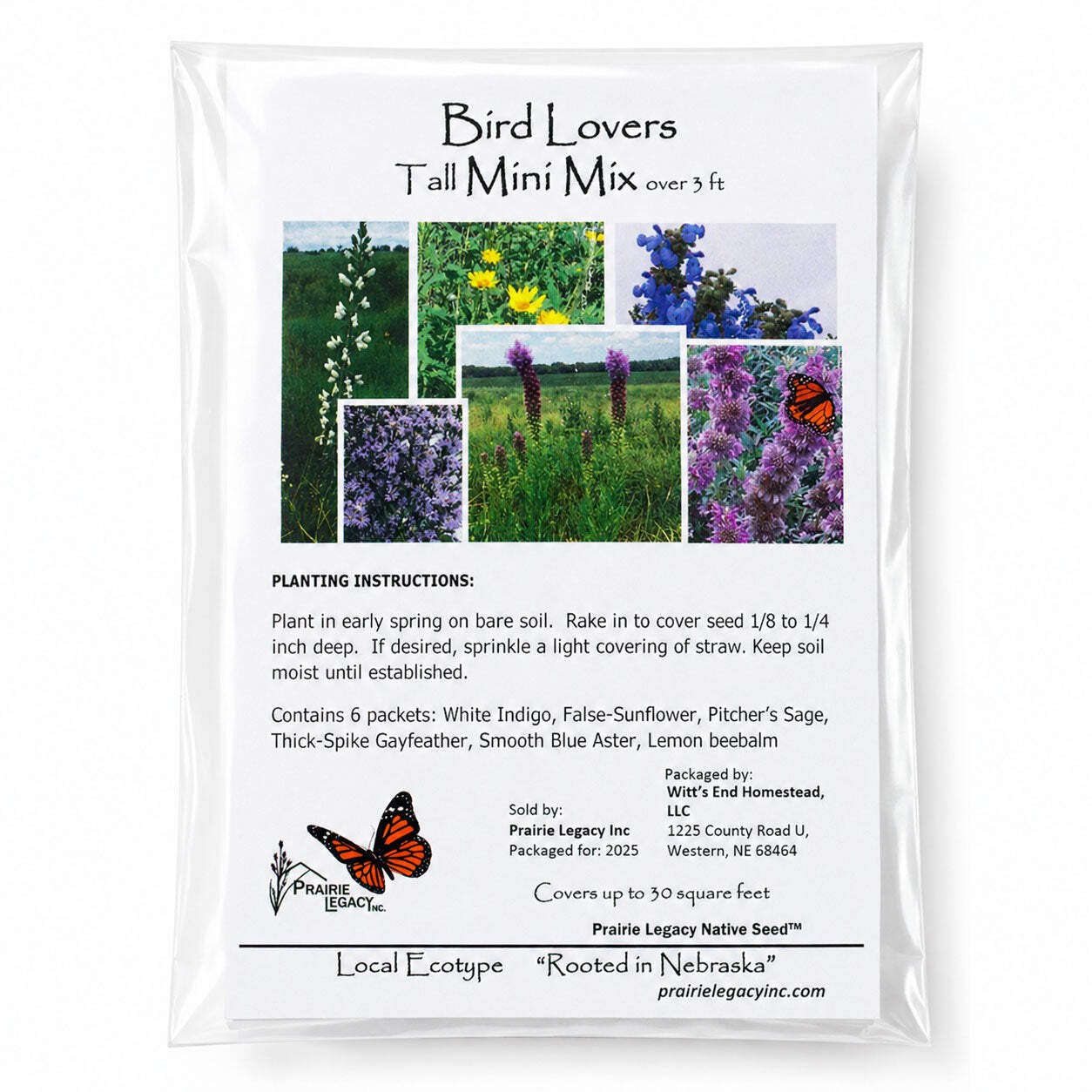 Backyard Bird Wildflower Bundle | Tall & Short Mini Mixes | Prairie Legacy Inc.