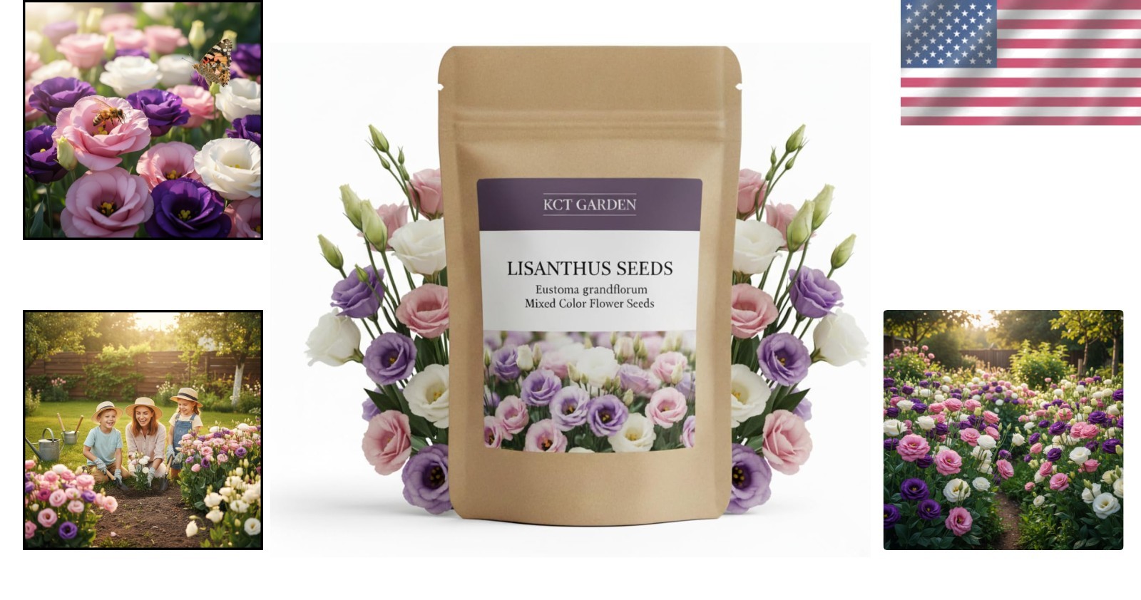 Vibrant Mixed Color Lisianthus Seeds – 100 Eustoma Grandiflorum for Blooming