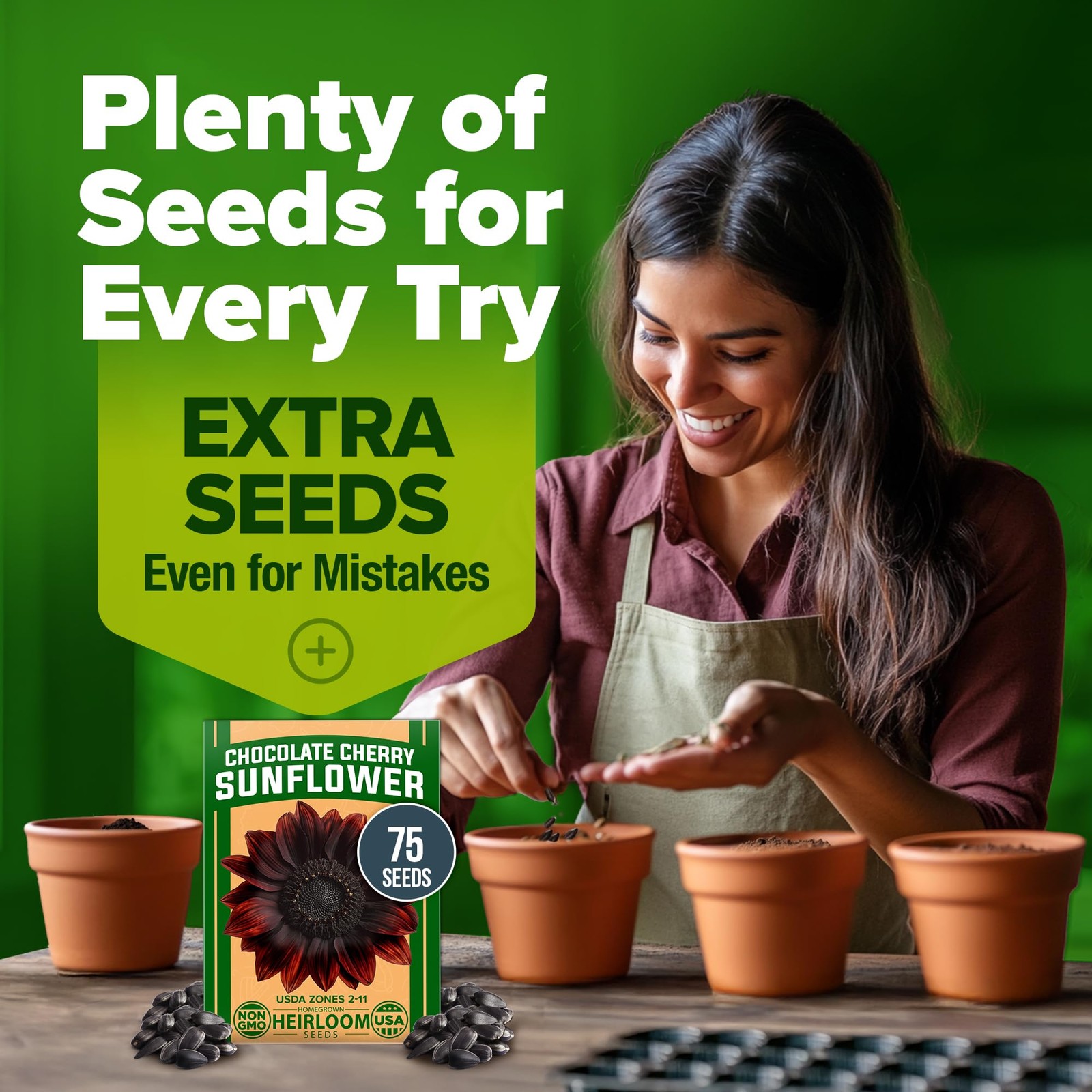 Chocolate Cherry Sunflower Seeds 75 Heirloom Seeds for Planting Burgundy Sunf…