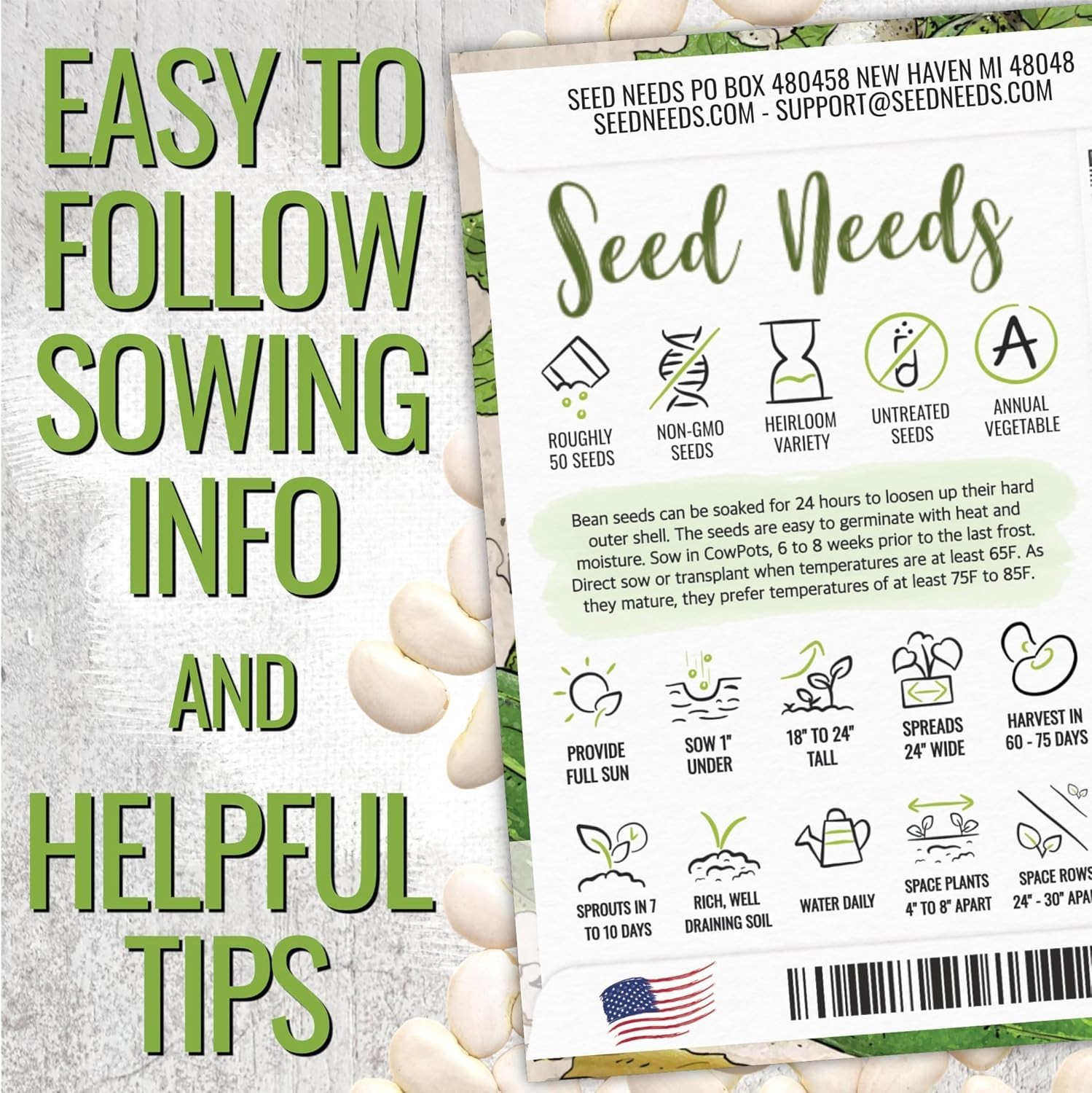 Henderson Lima Bean Seeds – Non-GMO Heirloom for Your Vibrant Vegetable Garden
