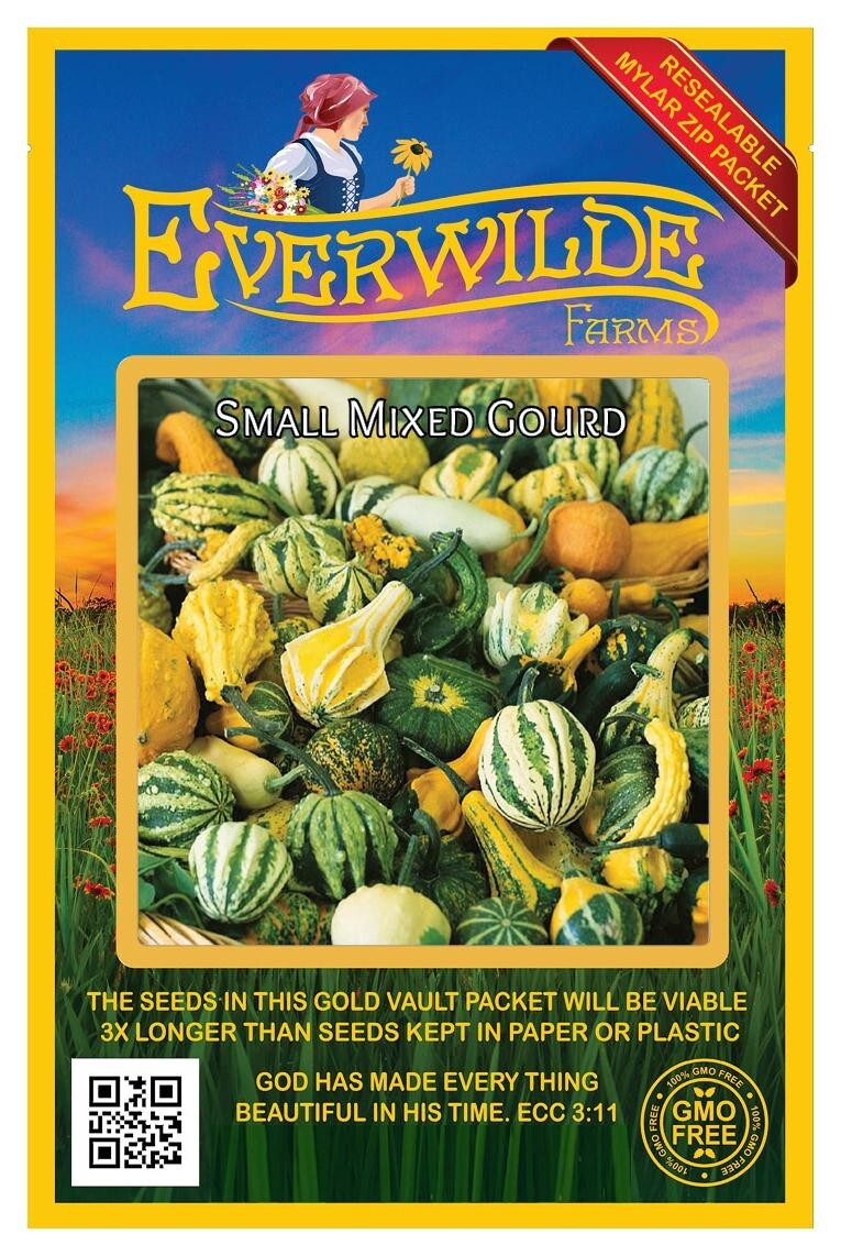 25 Small Mixed Gourd Seeds – Everwilde Farms Mylar Seed Packet