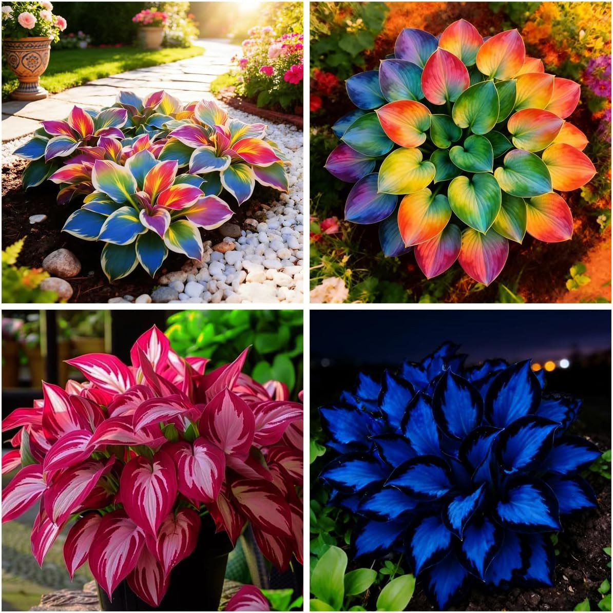 Mixed Hosta Seeds Collection(300+ Seeds),Variegated & Blue Foliage Shade Plants,