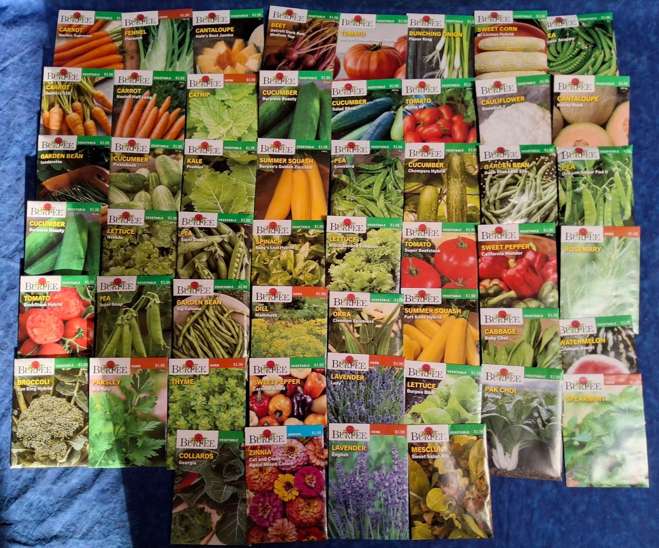 Mixed Lot of 52 Packs Burpee Vegetable Herb Flower Seeds – Dated 2025 – LOT SC