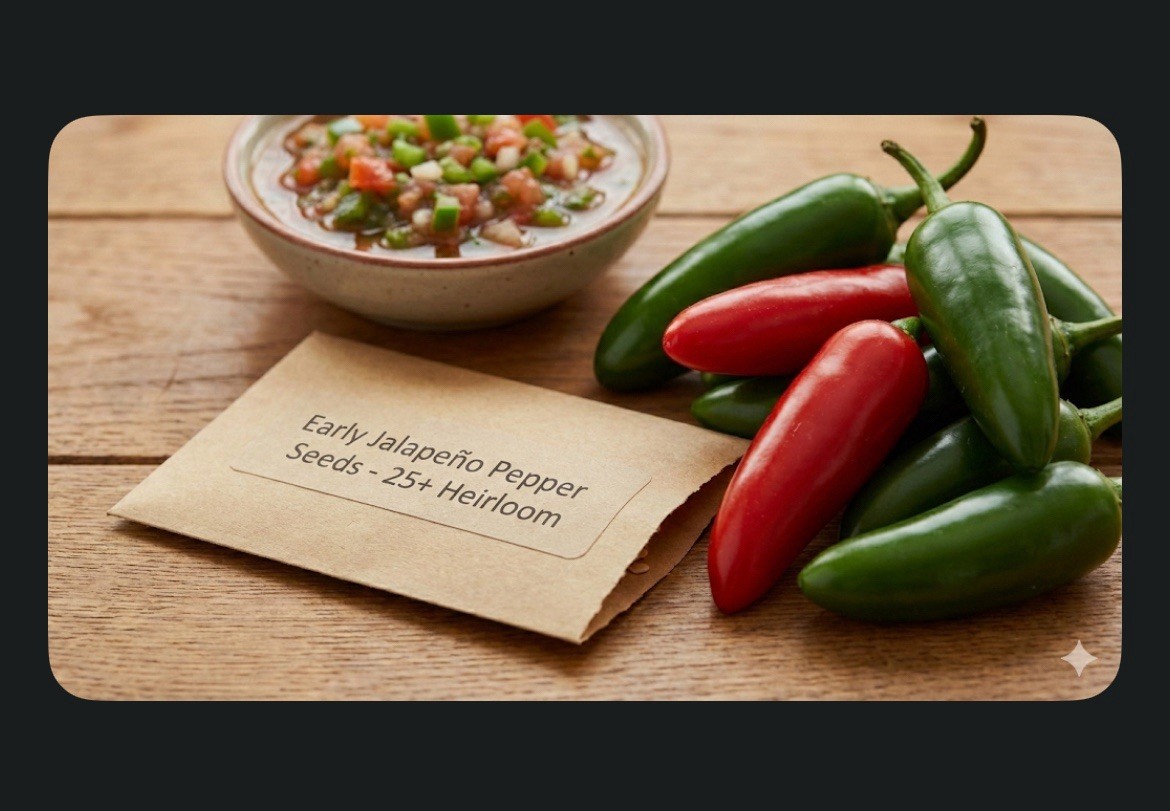 🍀Early Jalapeno Pepper Seeds 25+ Hot Spicy Salsa Garden Heirloom Non-GMO 🇺🇸