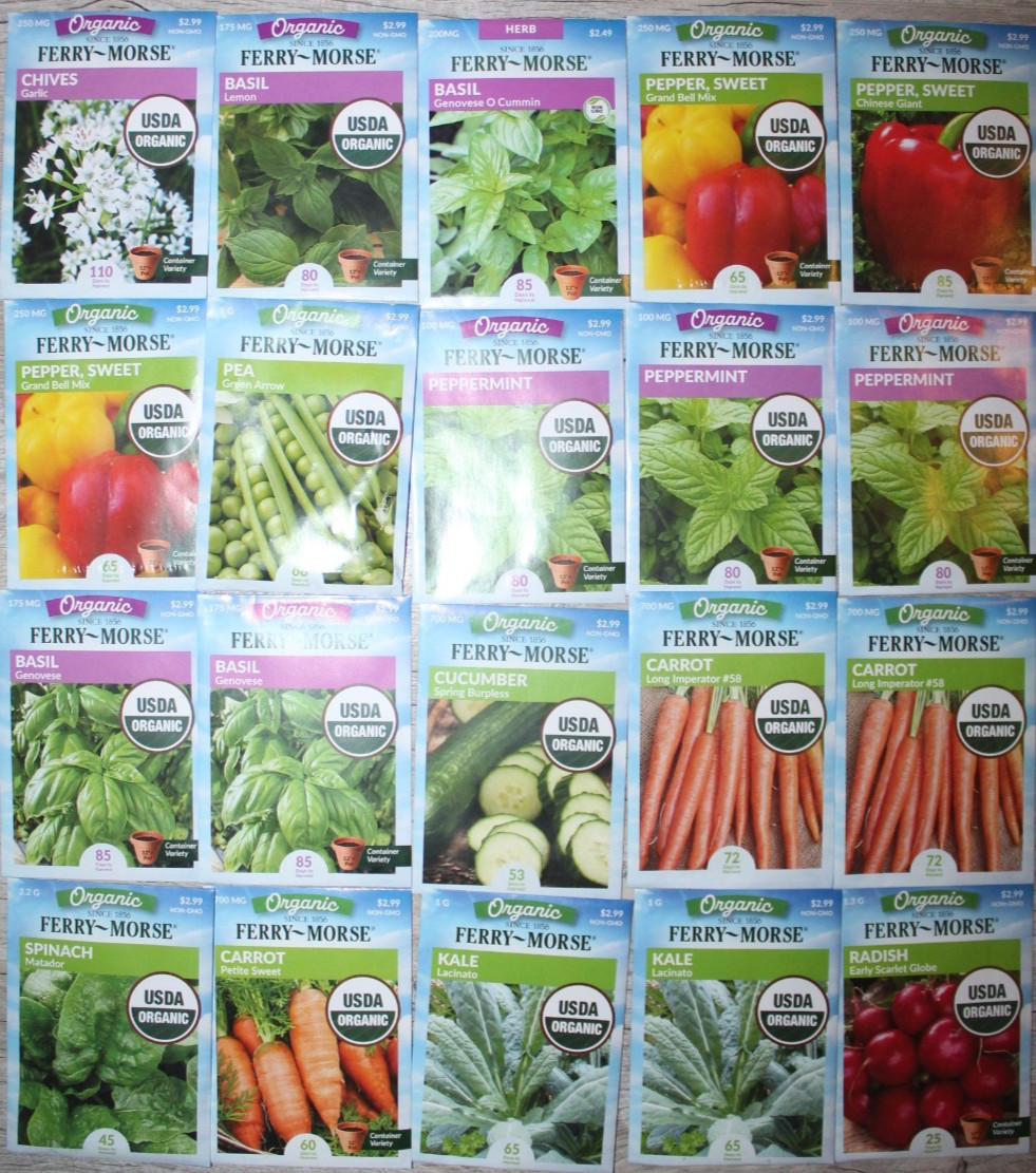 Lot Of 100 ORGANIC Mixed Variety Pack Garden Seeds Bundle – 12/25 retail $300+ 2