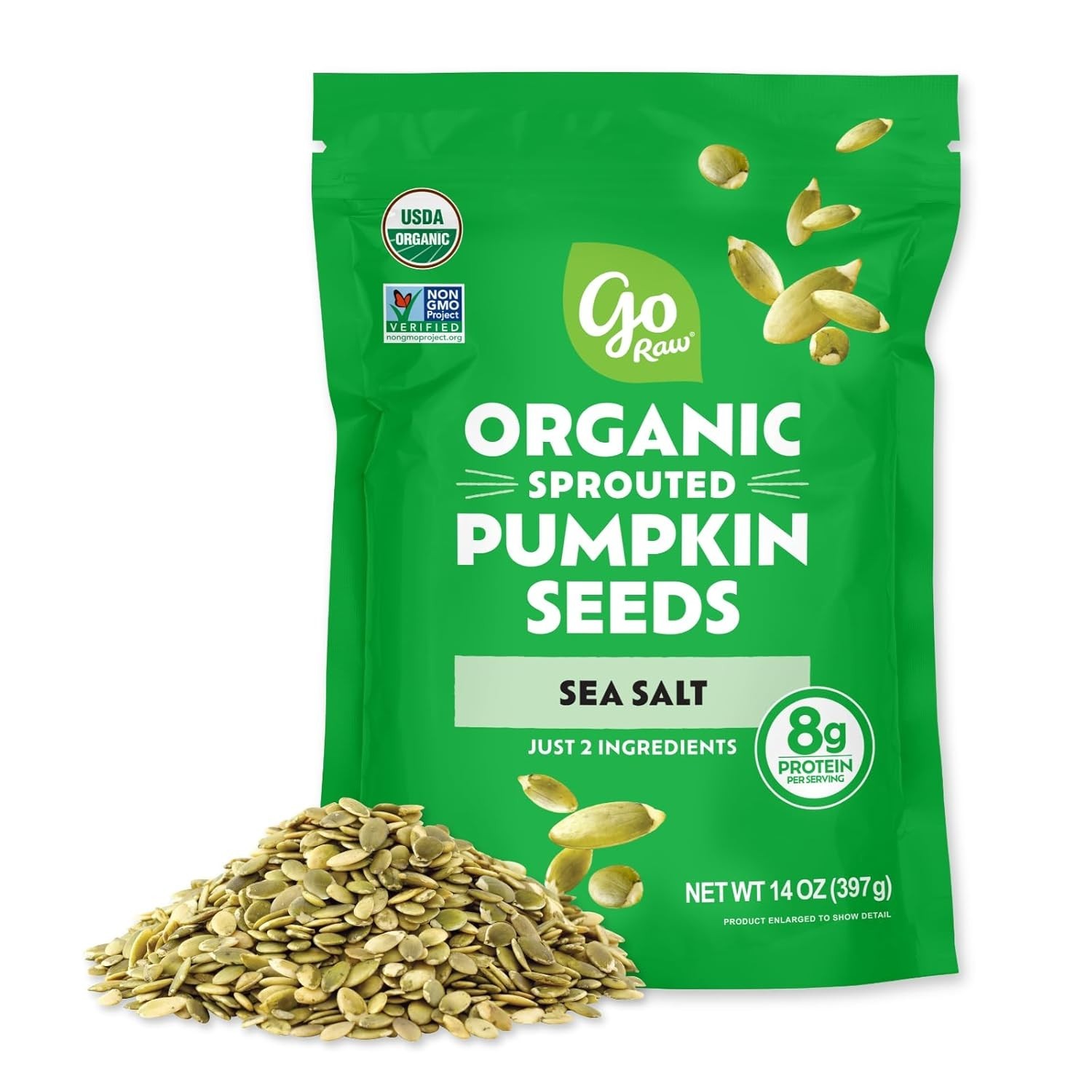Versatile 14 Oz Jar of Organic Sprouted Pumpkin Seeds – Perfect for All Cuisines