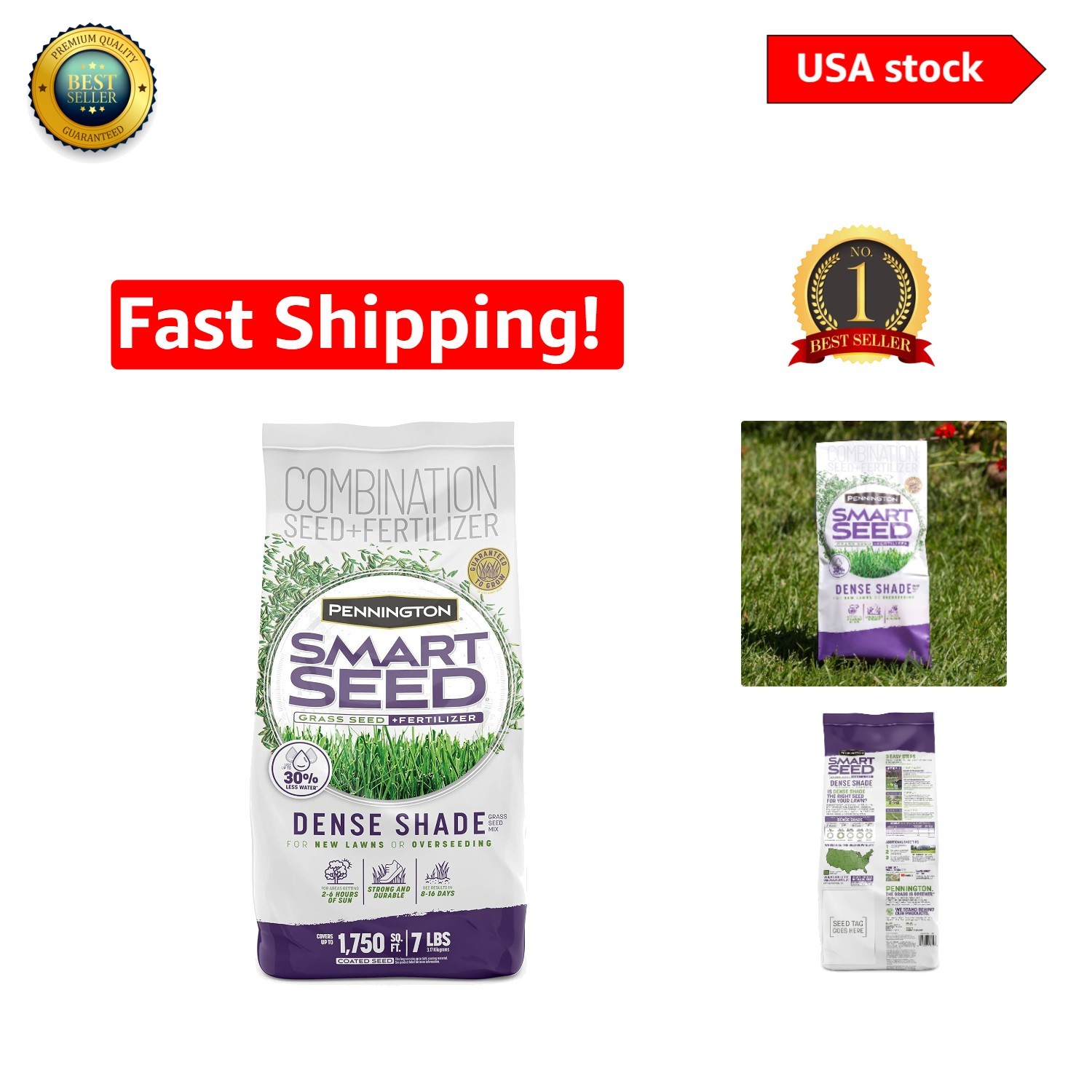 Dense Shade Grass Seed Mix, 7 lb – Disease & Traffic Resistant for Durable Lawns