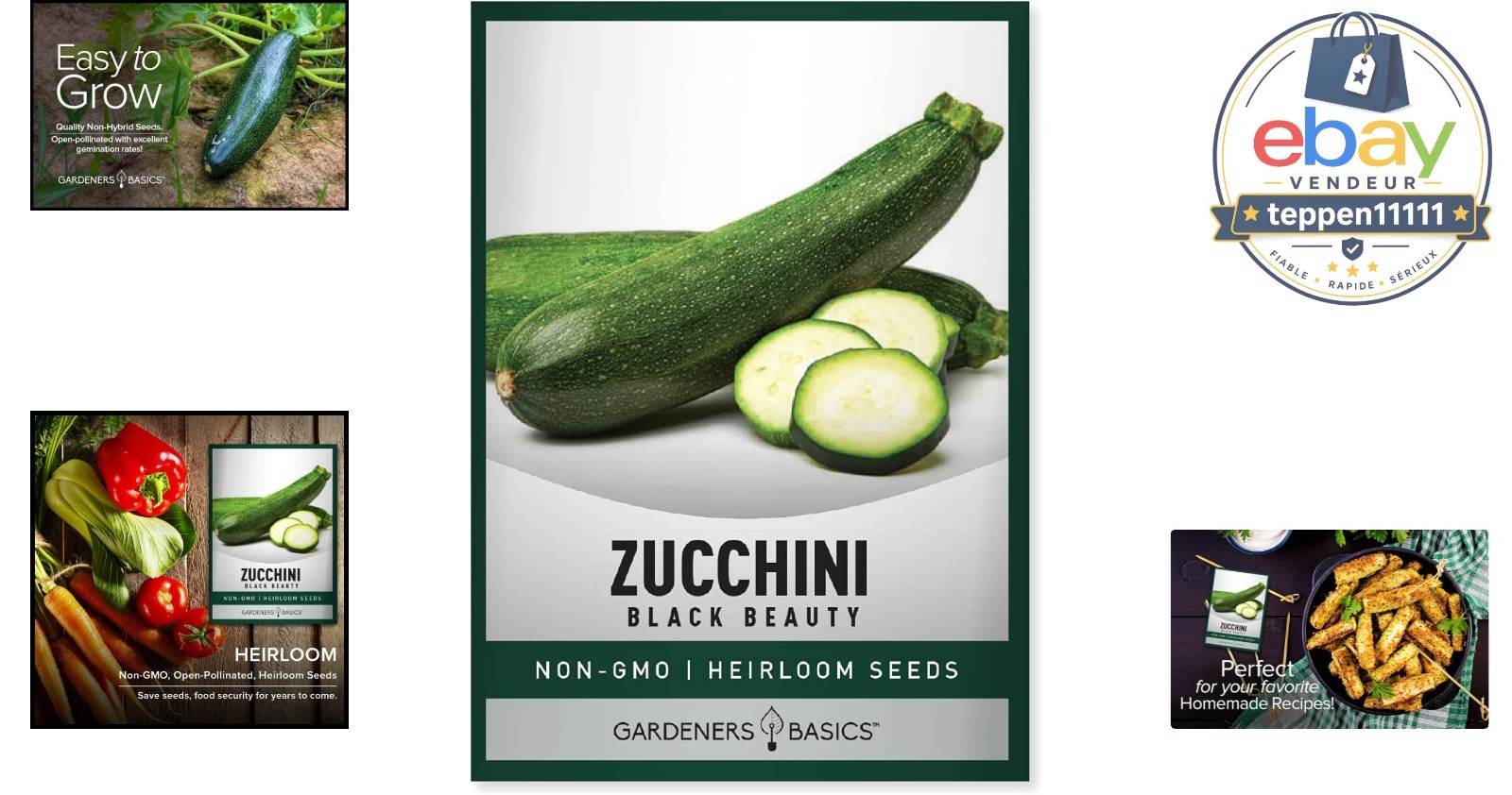 Zucchini Seeds – Black Beauty Heirloom Non-GMO Summer Squash 3 Grams