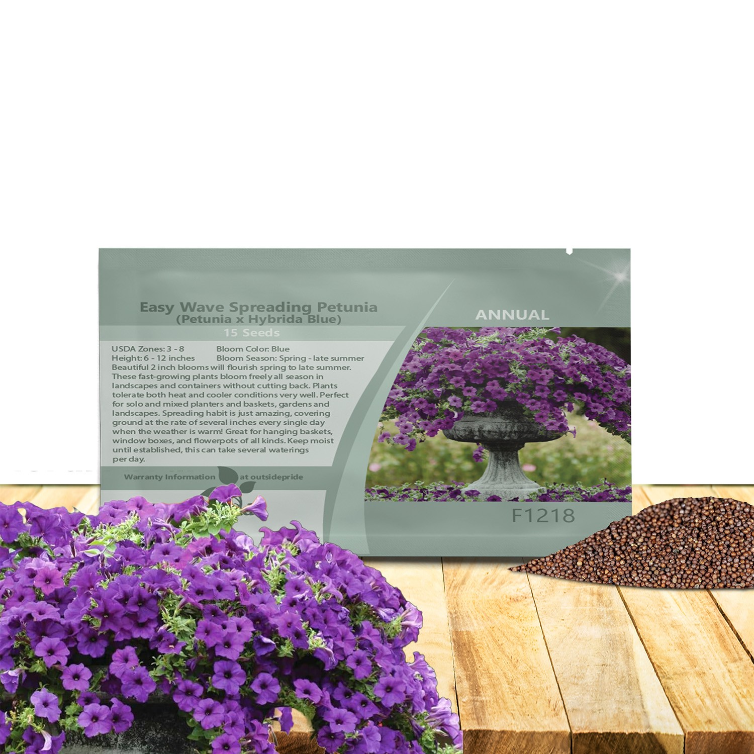 30 Seeds Blue Easy Wave Spreading Petunia Flower Seeds