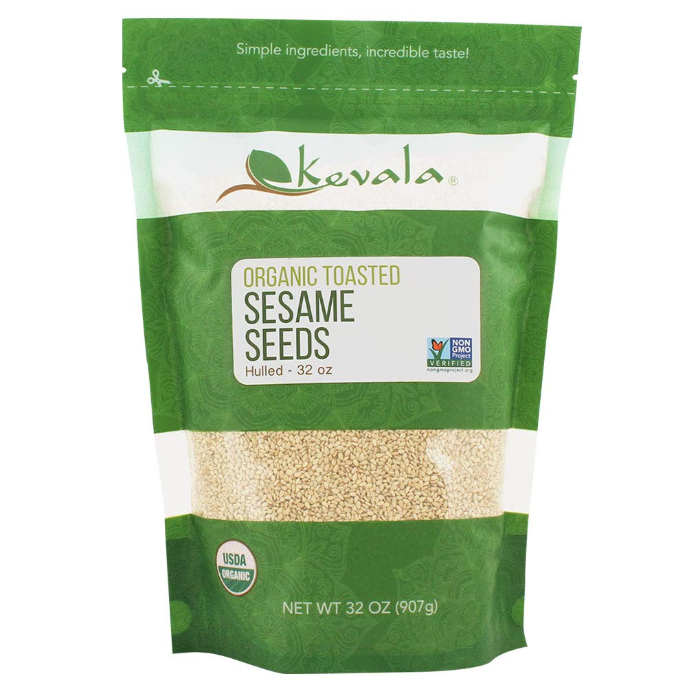 Toasted Sesame Seeds Organic Hulled Gluten Free Kosher Vegan 32Oz 2Lb