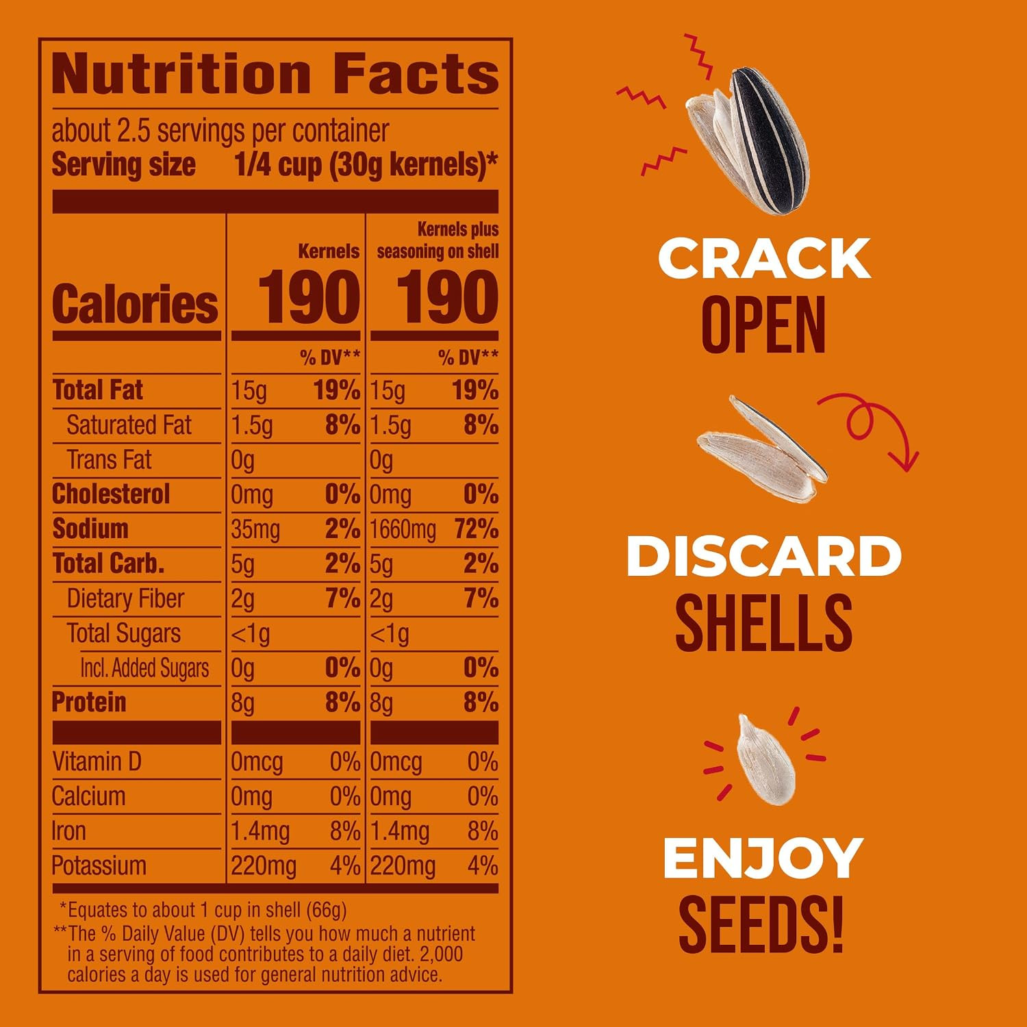 BIGS Sunflower Seeds, Sizzlin’ Bacon Flavor, 8g Protein, 5.35 oz.