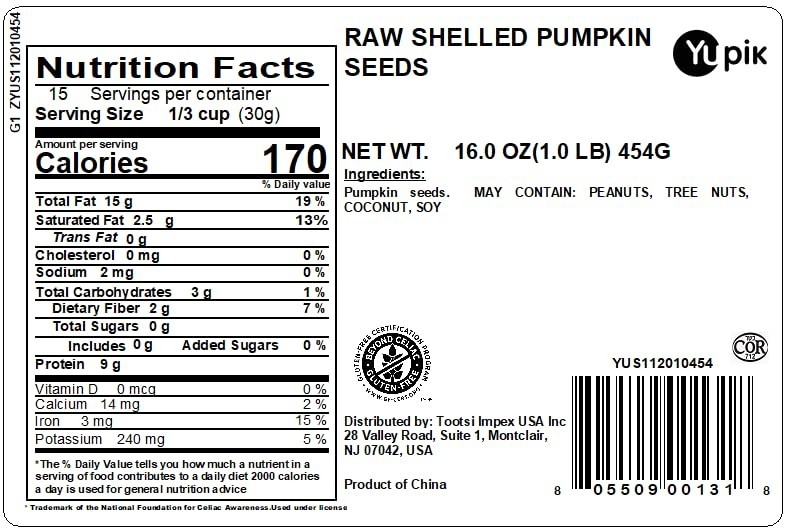 1 lb Resealable Raw Pumpkin Seeds – Gluten-Free, Plant-Based Protein Snack