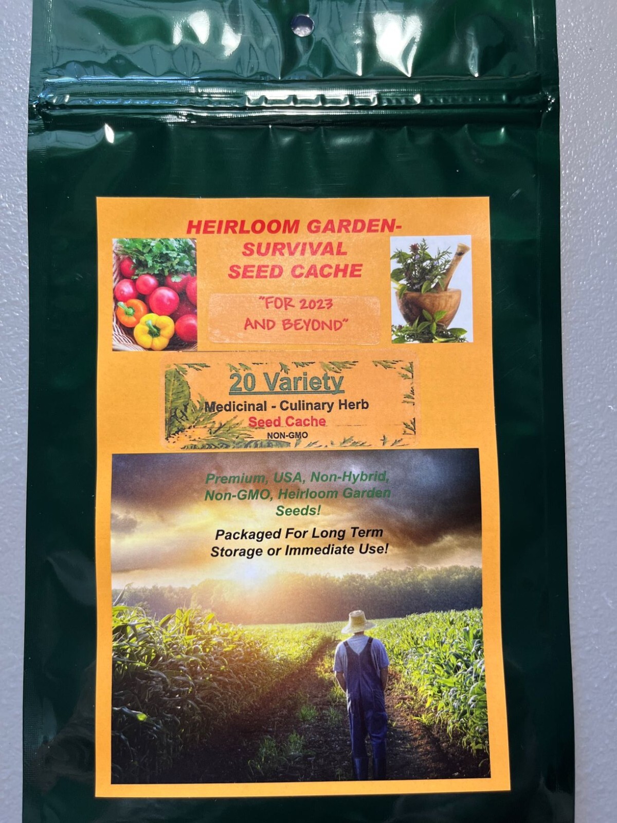 Herb Cache: 20 Varieties 12,000 Seed Medicinal/Culinary Non-Gmo Survival Seeds