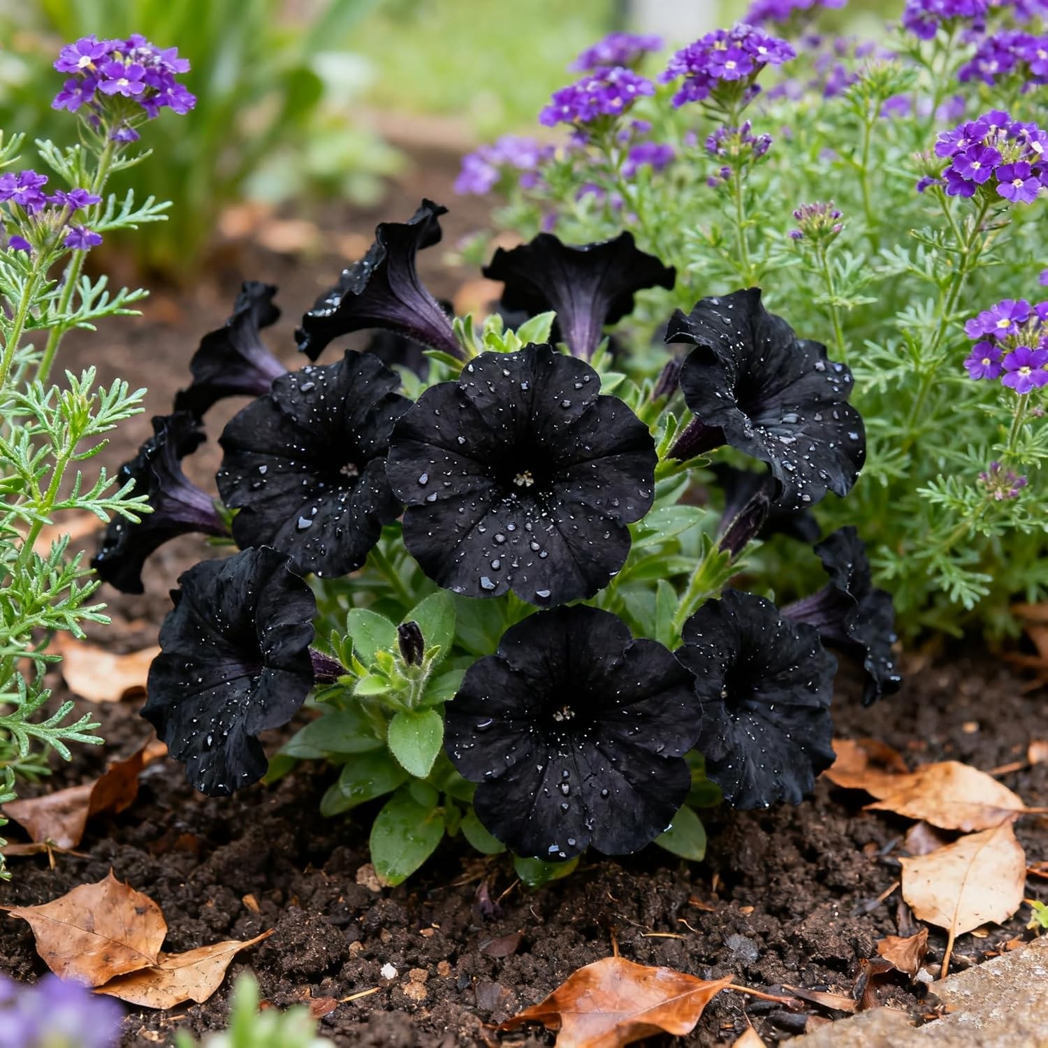 300+ Petunia Seeds for Planting, Black Petunia Flowers Seeds Garden Hanging Bask