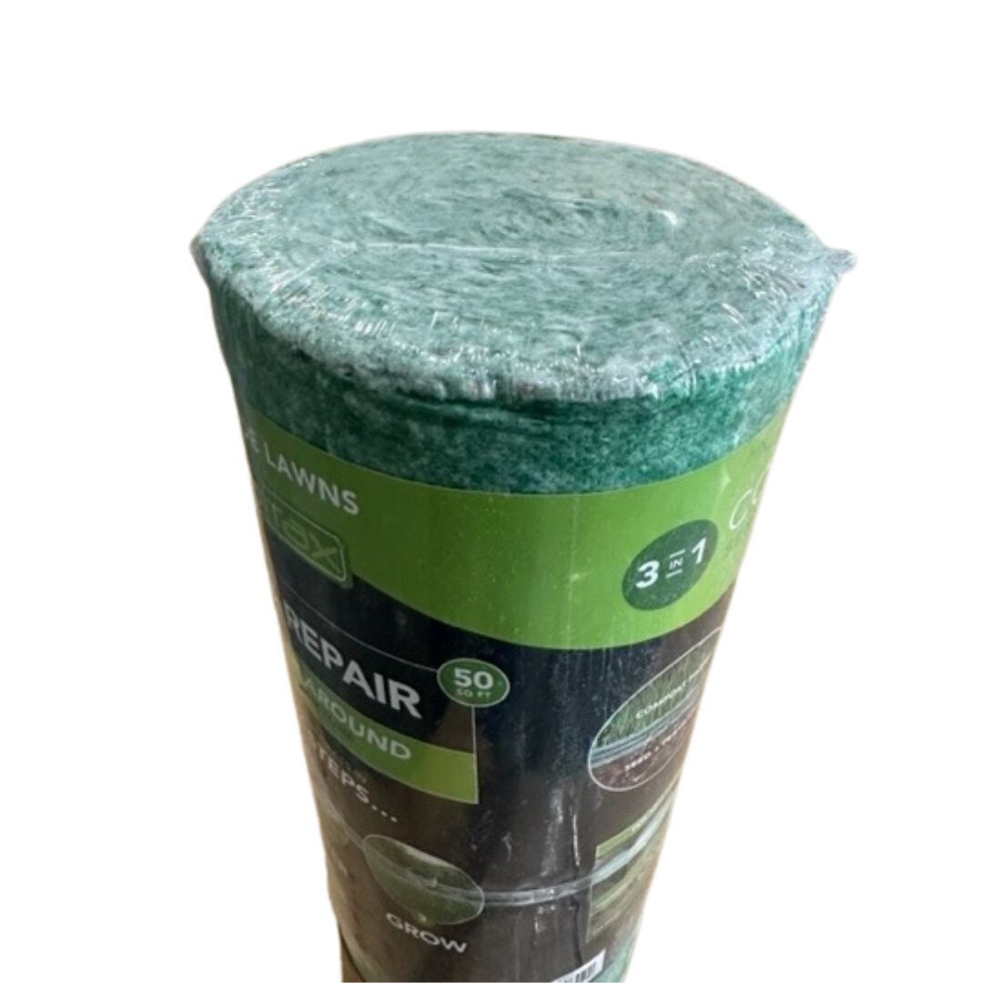 GrowTrax Biodegradable Grass Seed Mat, Year Round Green – 50 SqFt Quick Fix Roll