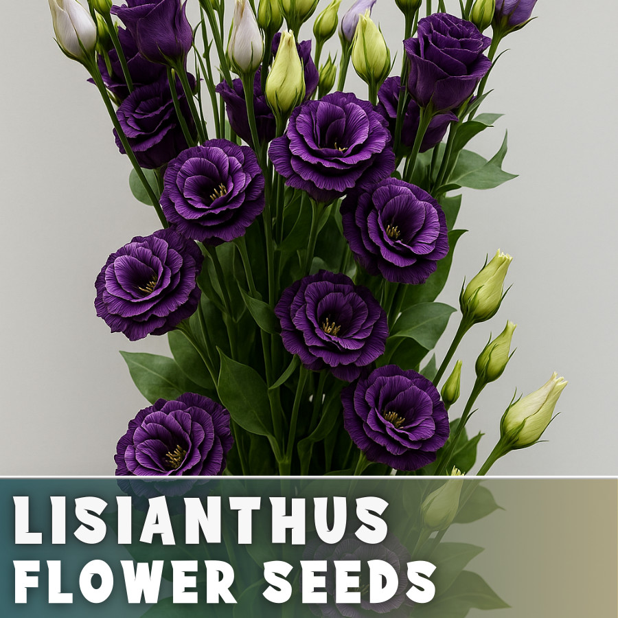 Black Plum Lisianthus Seeds – 100 Seeds Garden Bloom Flower Seed Non Gmo