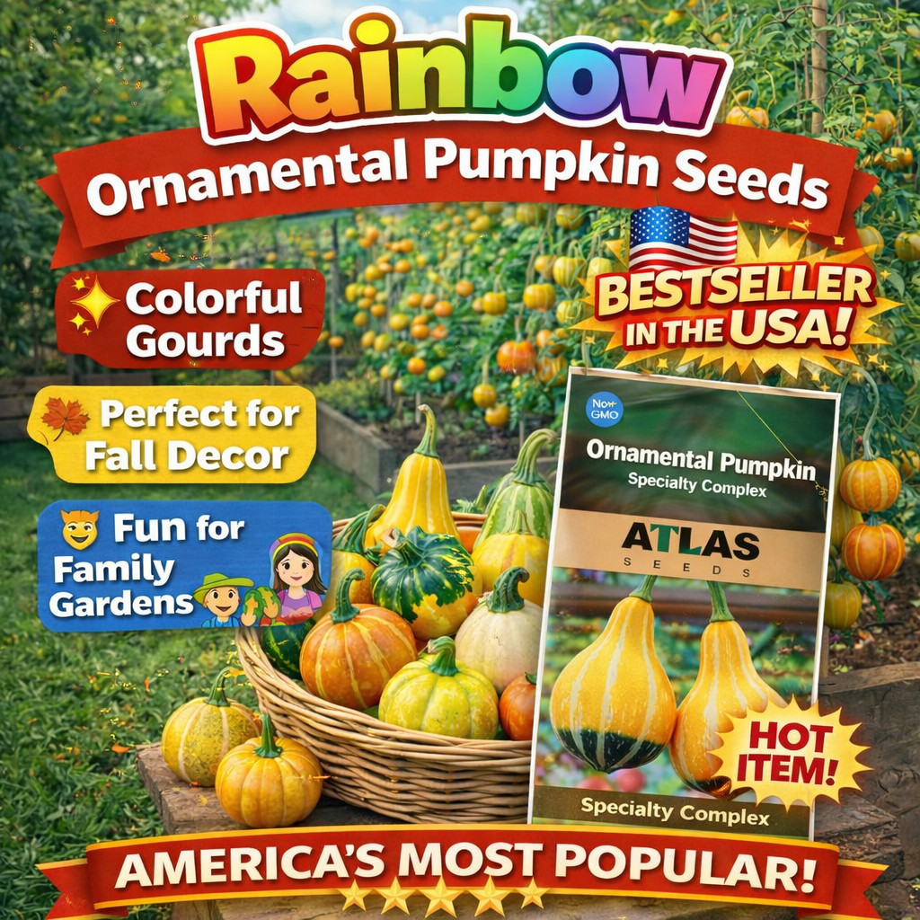 Rainbow Ornamental Pumpkin Seeds Colorful Decorative Garden Gourds