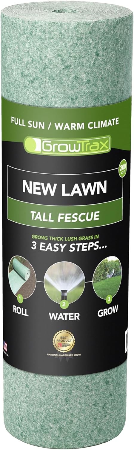 200 Sq Ft Biodegradable Tall Fescue Green Grass Seed Mix and Fertilizer Mat for
