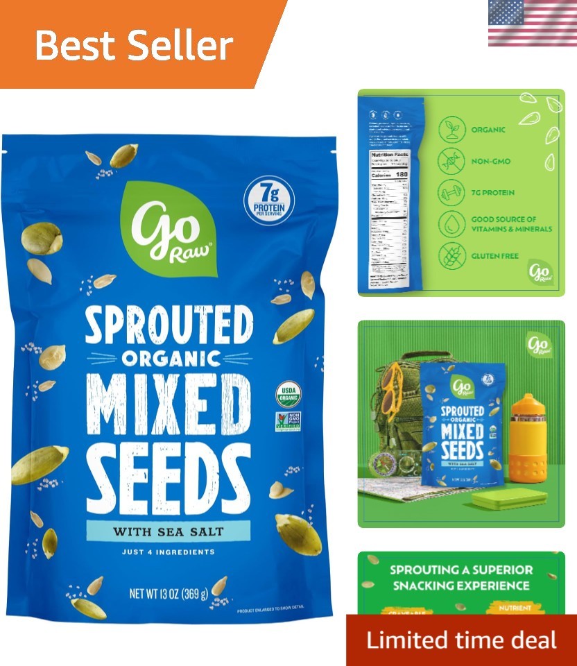 Keto-Friendly Organic Sprouted Mixed Seeds, 13oz – Energy Boosting Superfood