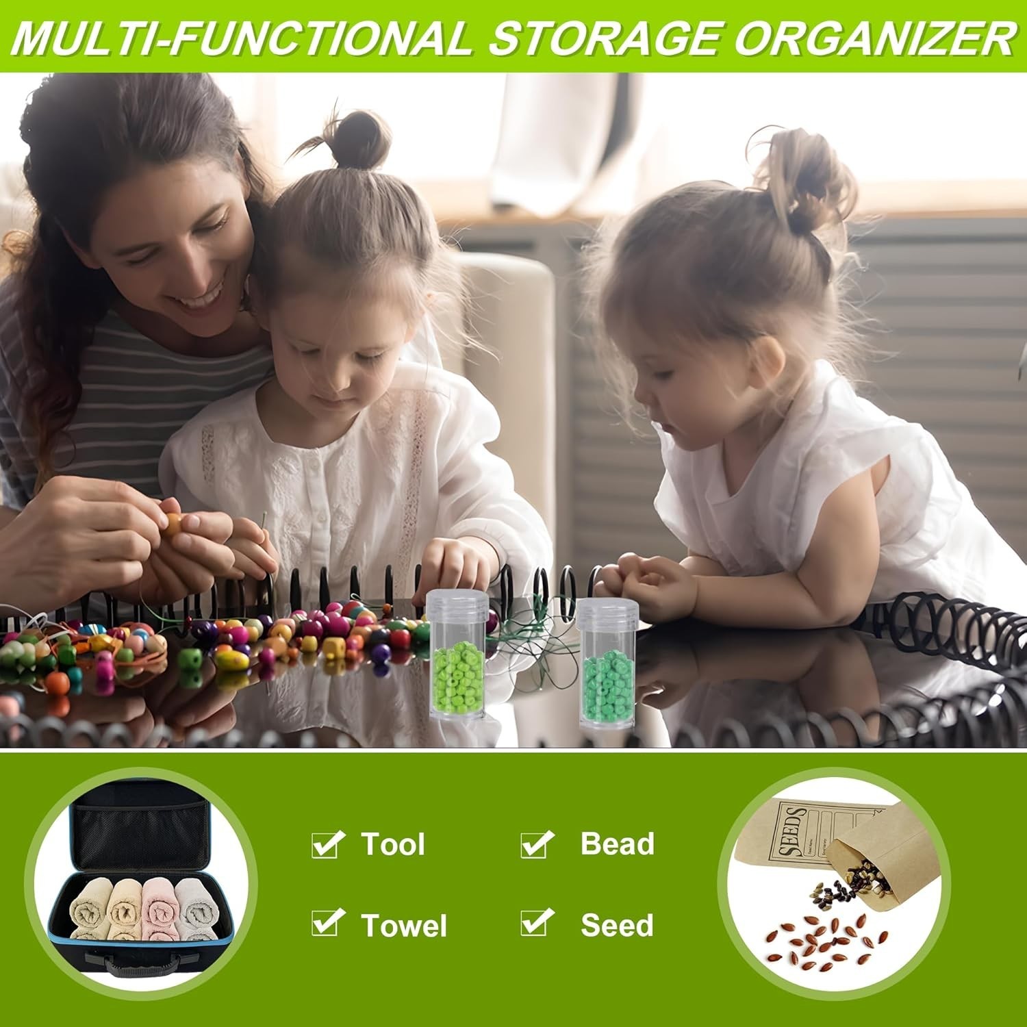 Seed Storage Organizer Box with 140 Slots and Envelopes for Vegetable and Flower
